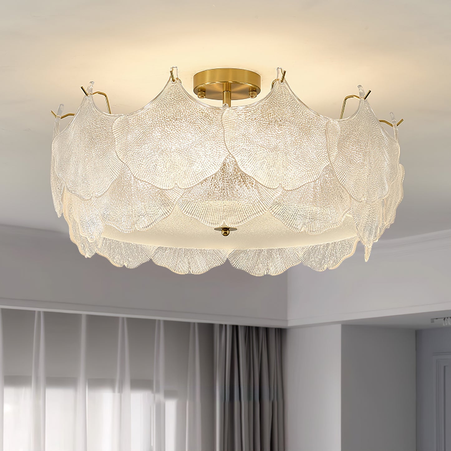 Maple Leaf Cluster Glass Ceiling Light - Letslighting