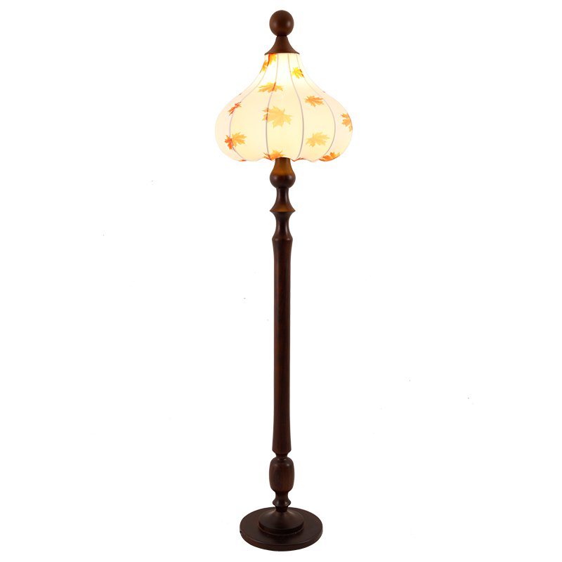 Maplen Wood Fabric Vintage Floor Lamp - Letslighting