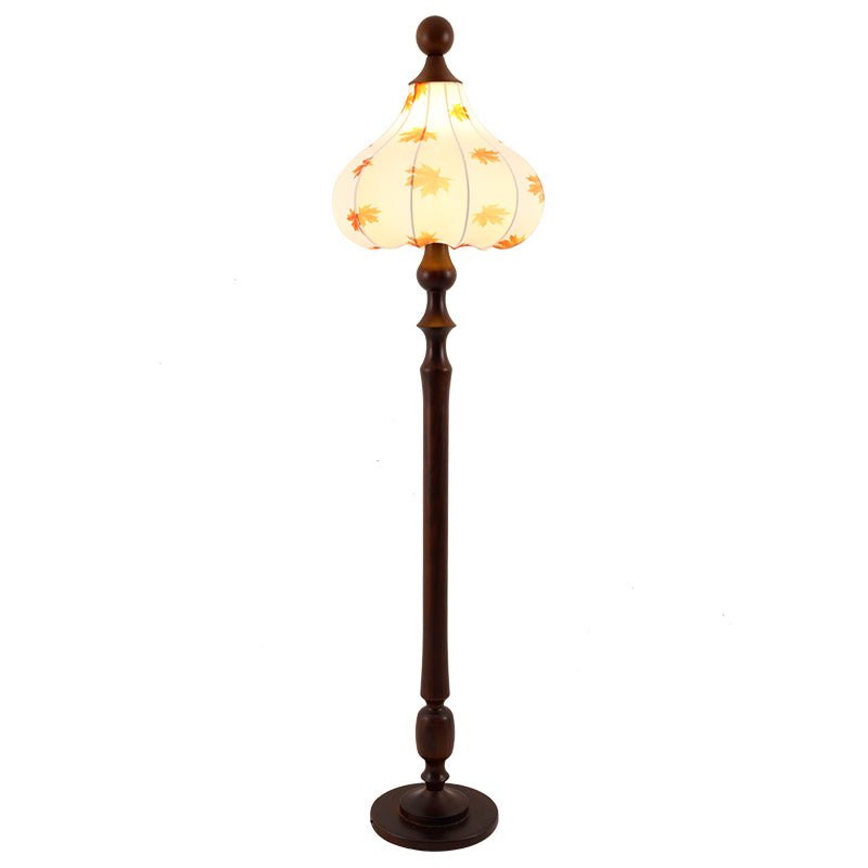 Maplen Wood Fabric Vintage Floor Lamp - Letslighting