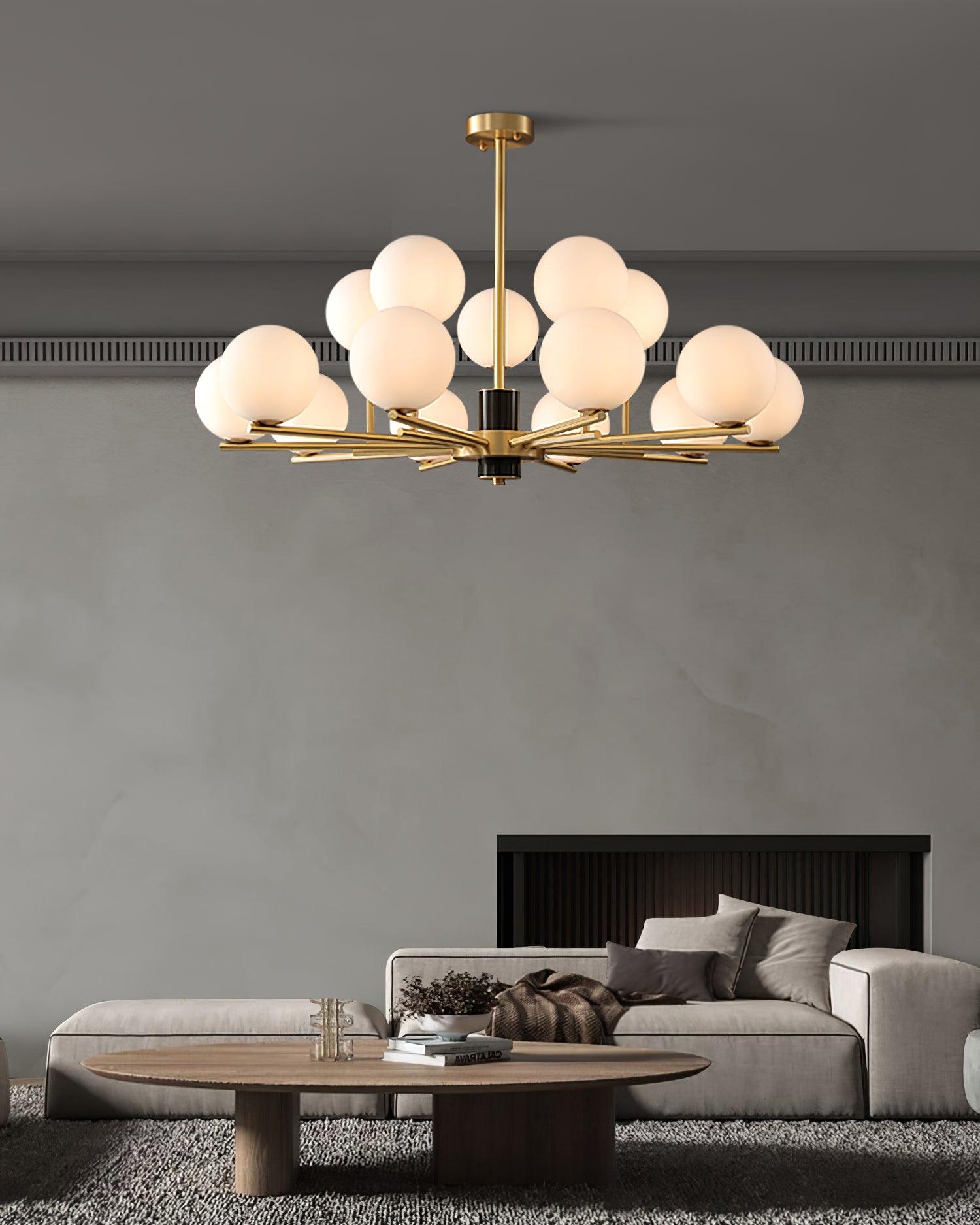 Covynel Mid-Century Brass Chandelier - Letslighting