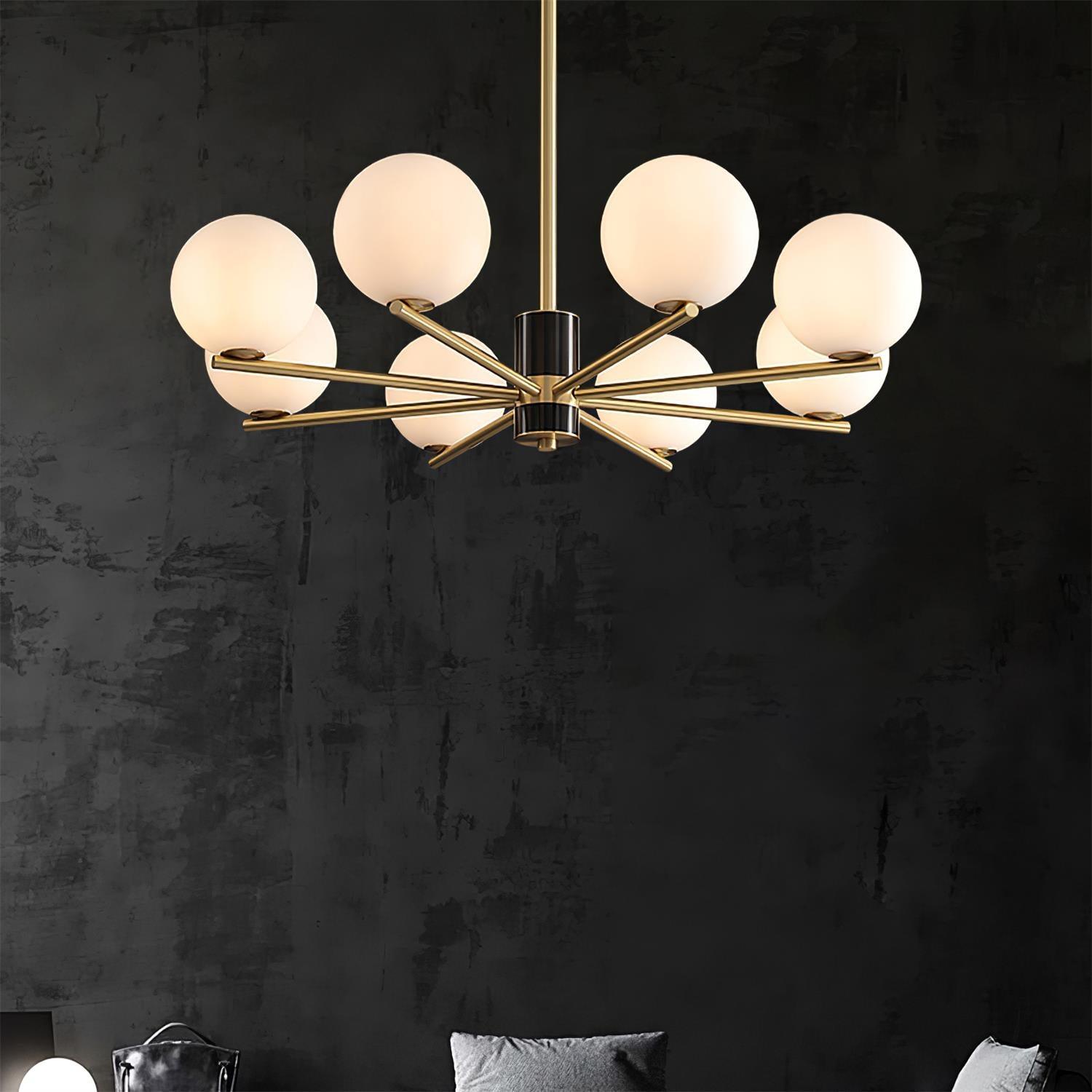 Covynel Mid-Century Brass Chandelier - Letslighting