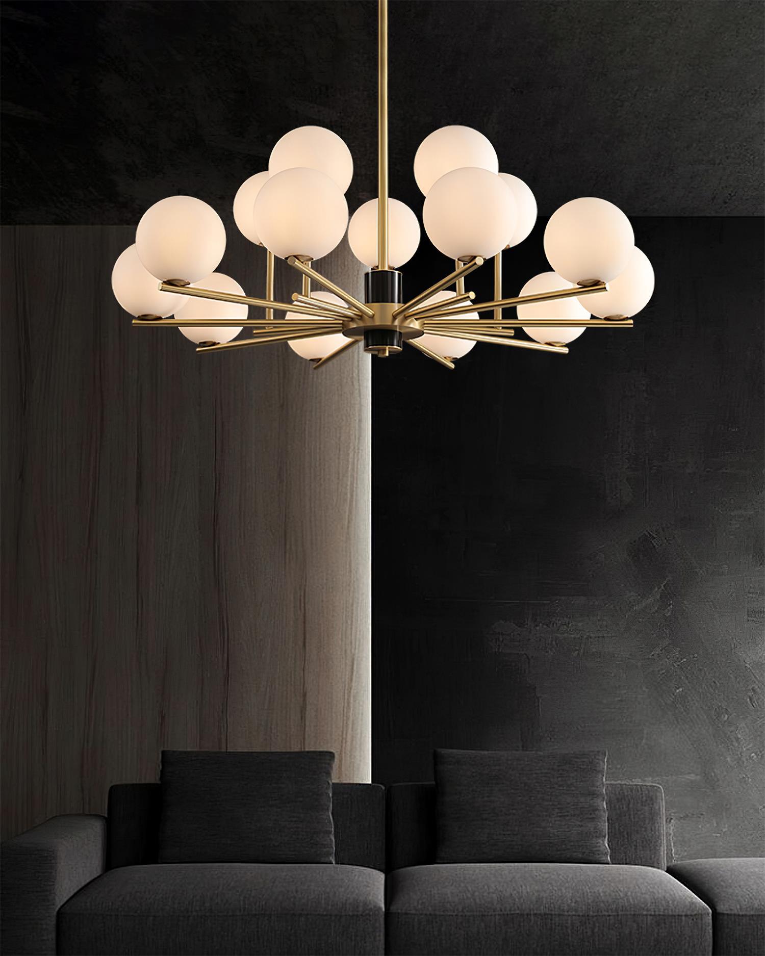 Covynel Mid-Century Brass Chandelier - Letslighting