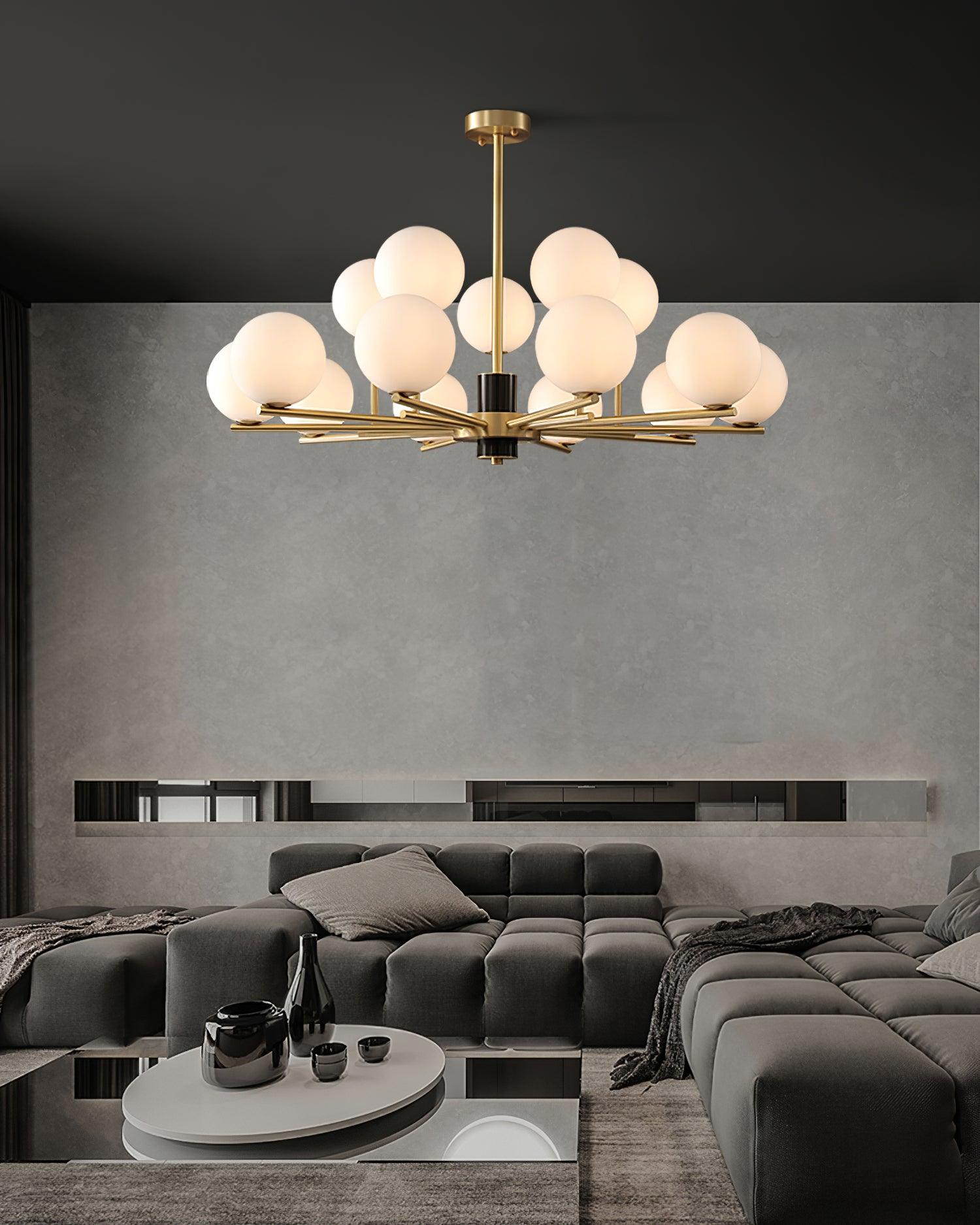 Covynel Mid-Century Brass Chandelier - Letslighting