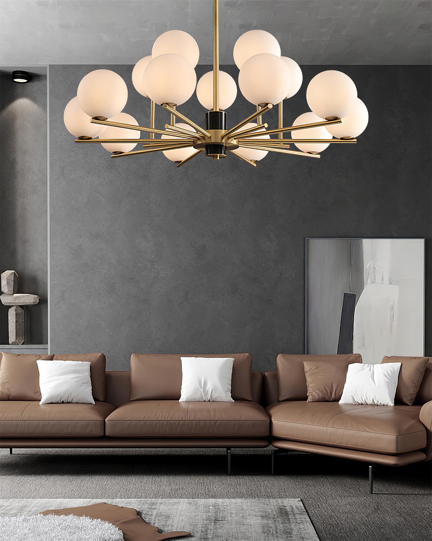 Covynel Mid-Century Brass Chandelier - Letslighting