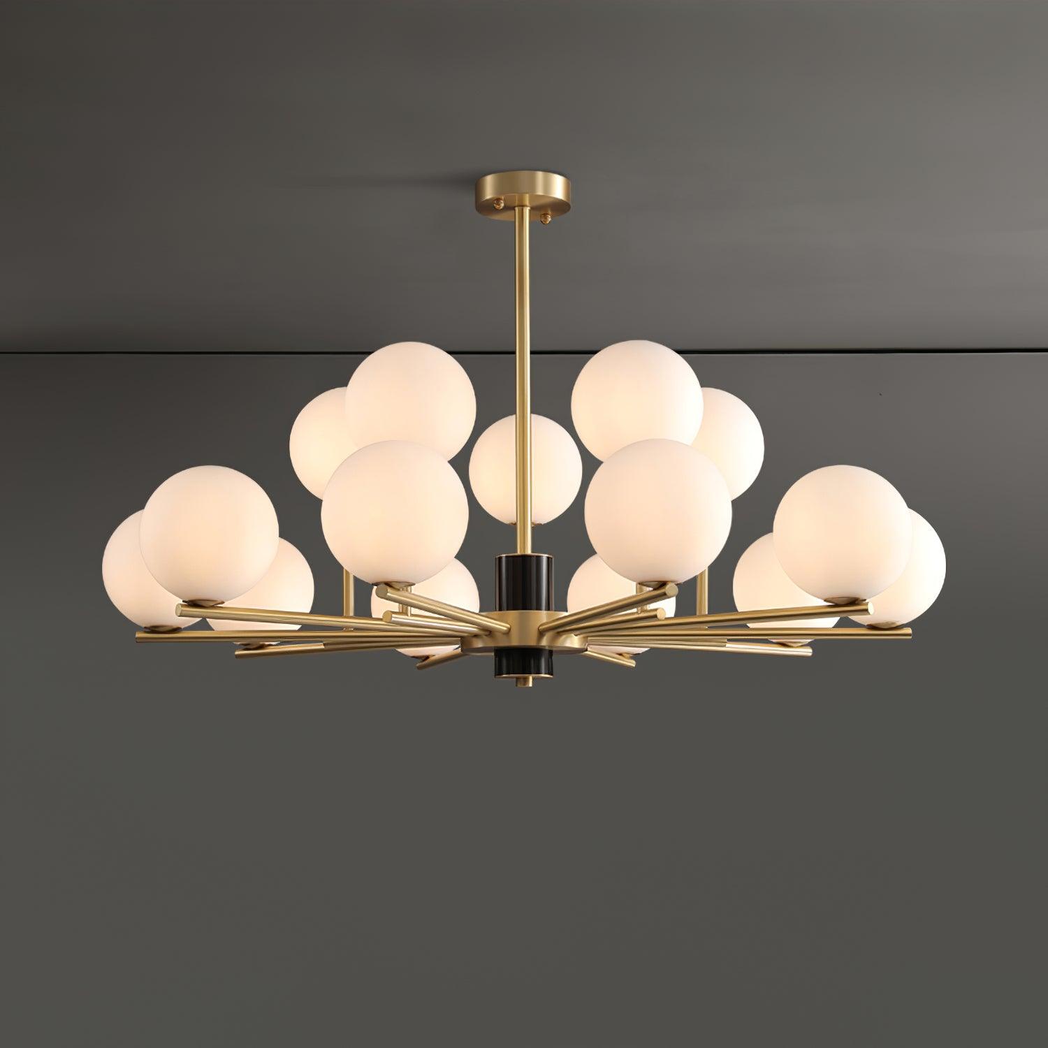 Covynel Mid-Century Brass Chandelier - Letslighting