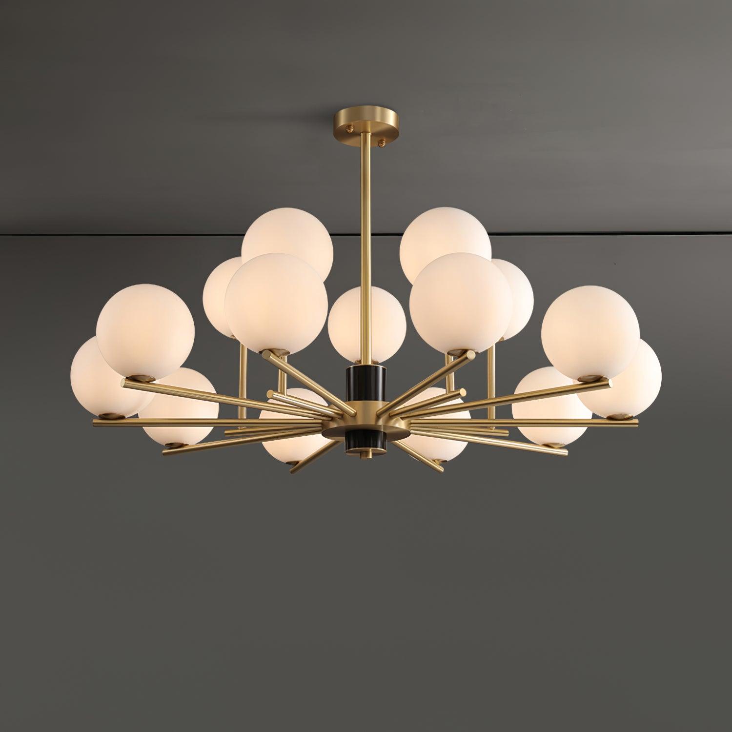 Covynel Mid-Century Brass Chandelier - Letslighting