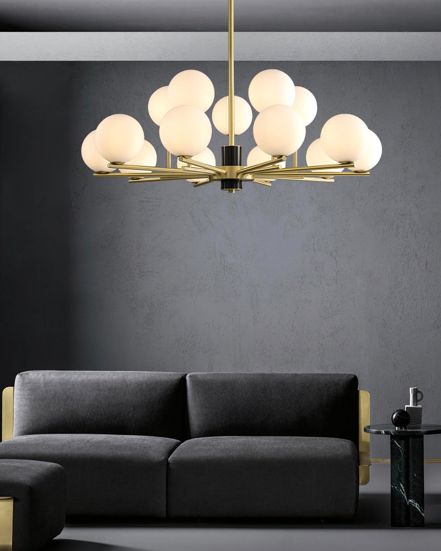 Covynel Mid-Century Brass Chandelier - Letslighting