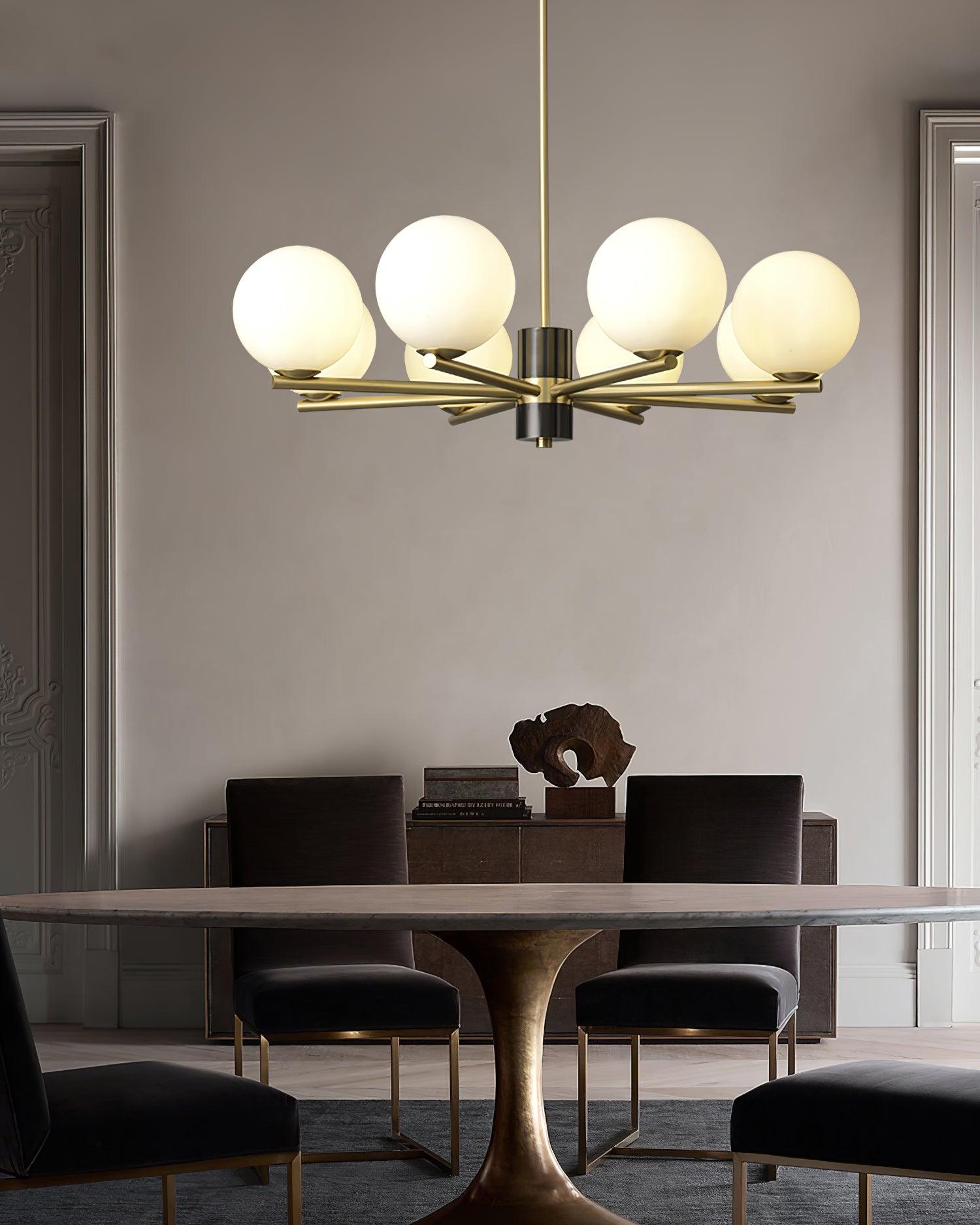 Covynel Mid-Century Brass Chandelier - Letslighting