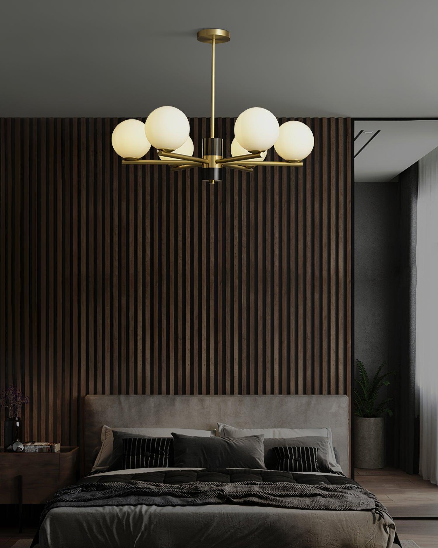 Covynel Mid-Century Brass Chandelier - Letslighting