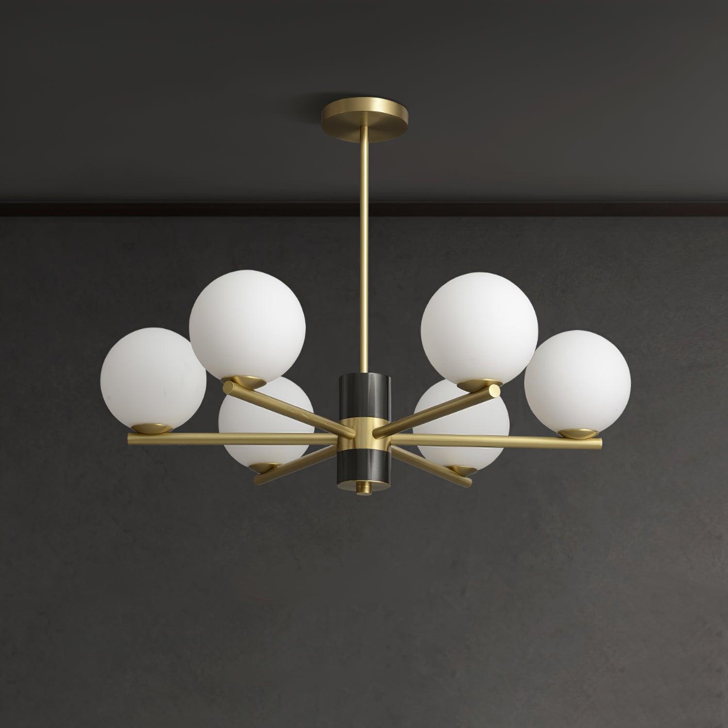 Covynel Mid-Century Brass Chandelier - Letslighting