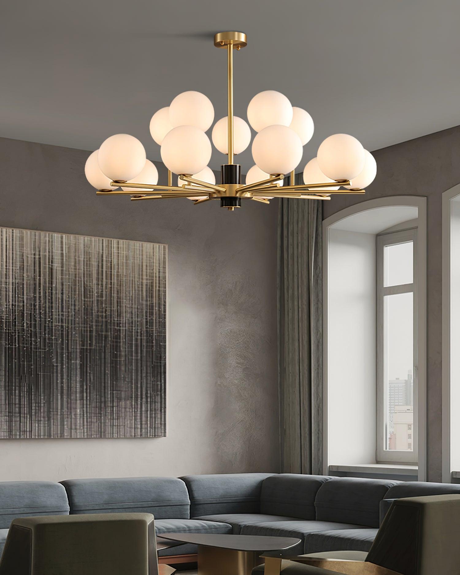 Covynel Mid-Century Brass Chandelier - Letslighting