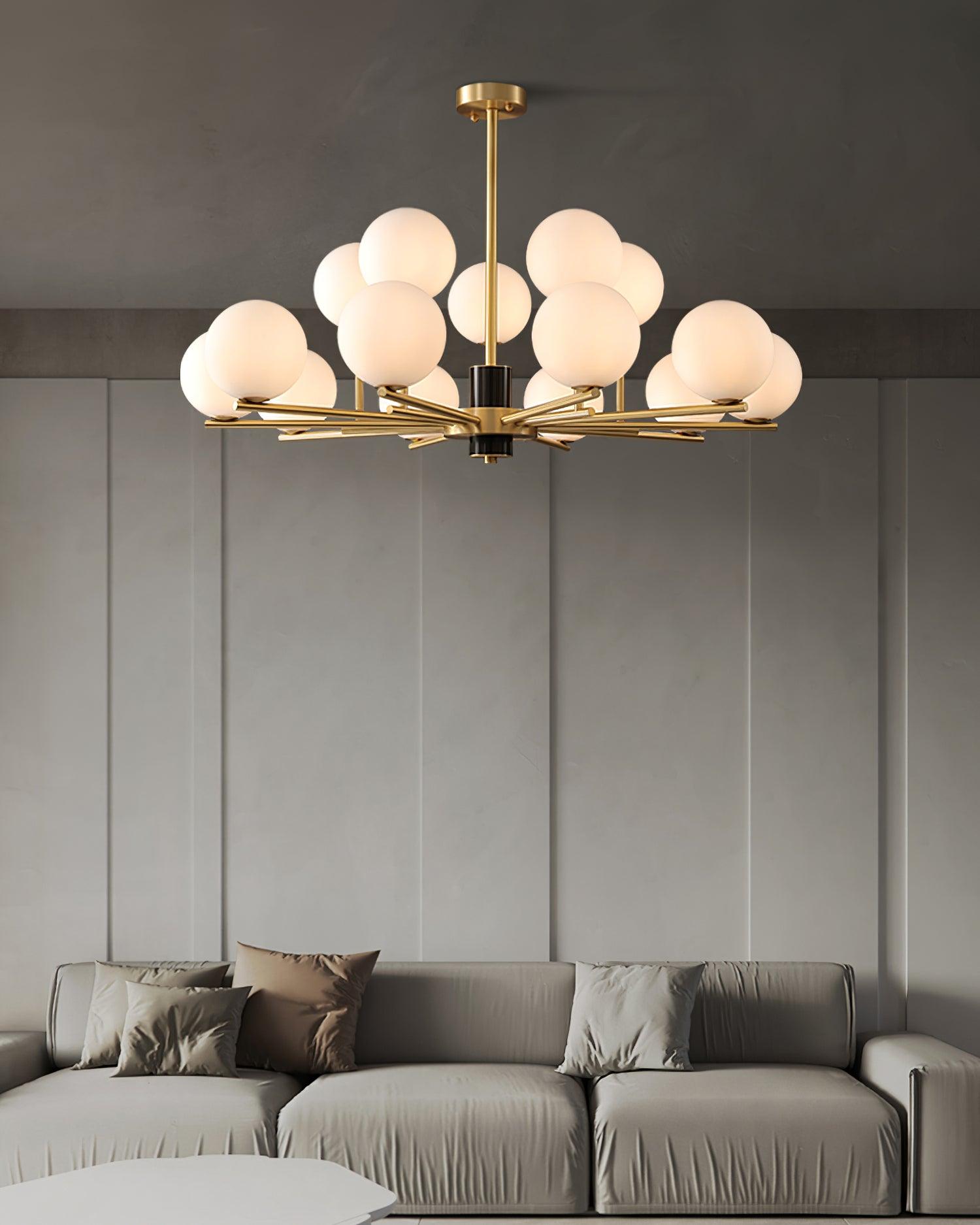 Covynel Mid-Century Brass Chandelier - Letslighting