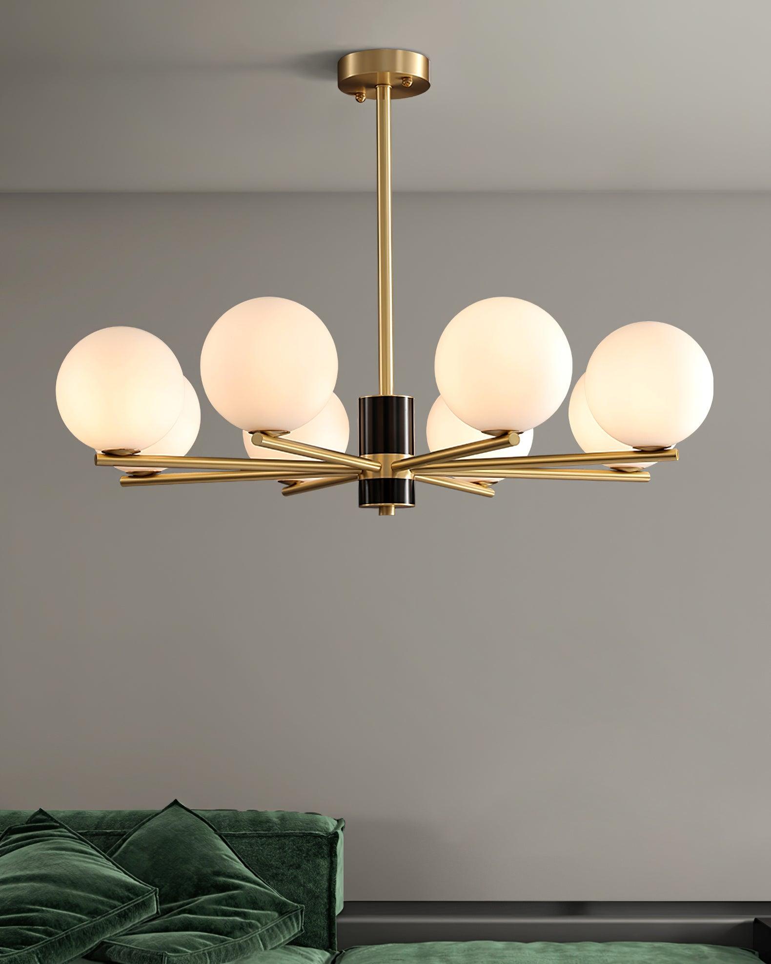 Covynel Mid-Century Brass Chandelier - Letslighting