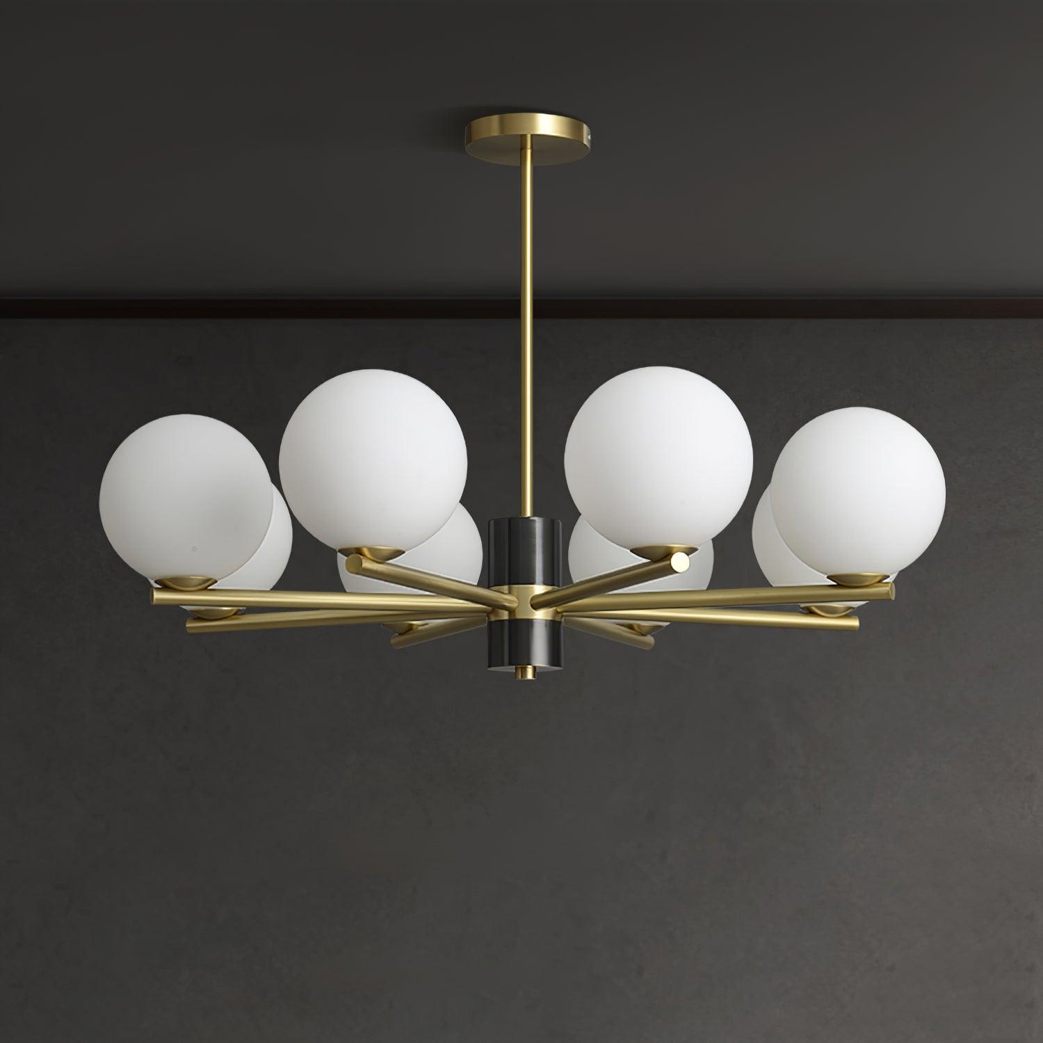 Covynel Mid-Century Brass Chandelier - Letslighting