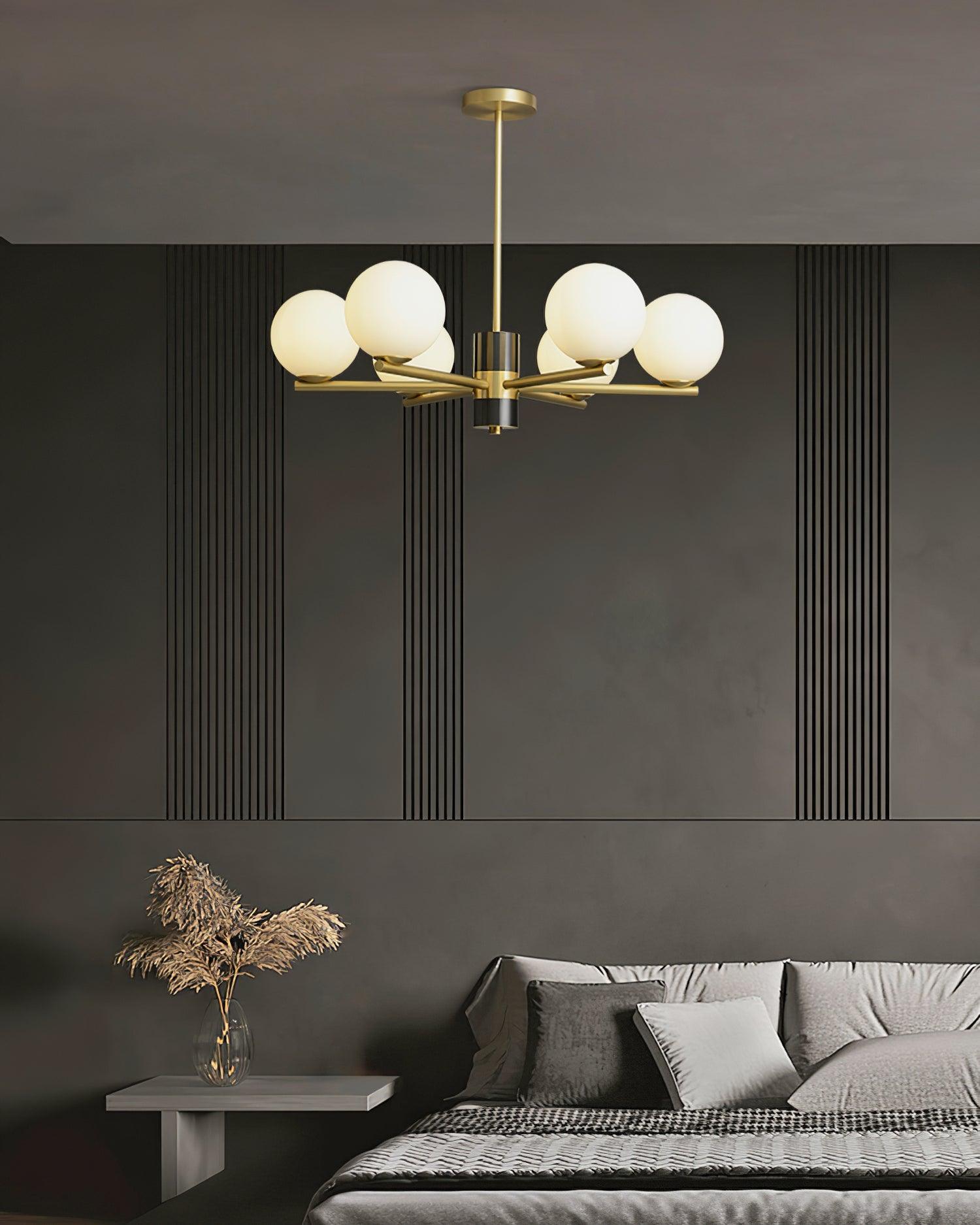 Covynel Mid-Century Brass Chandelier - Letslighting