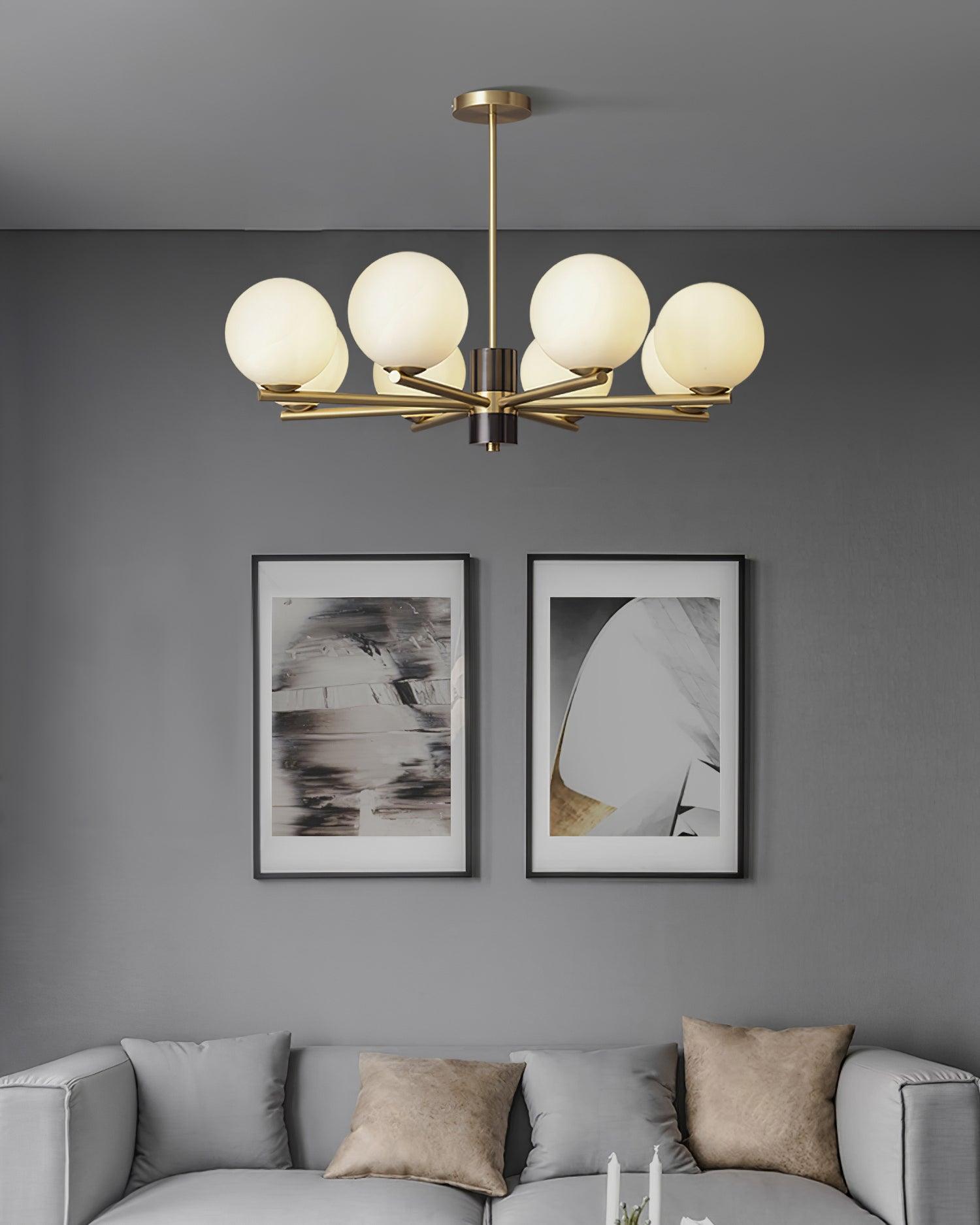Covynel Mid-Century Brass Chandelier - Letslighting