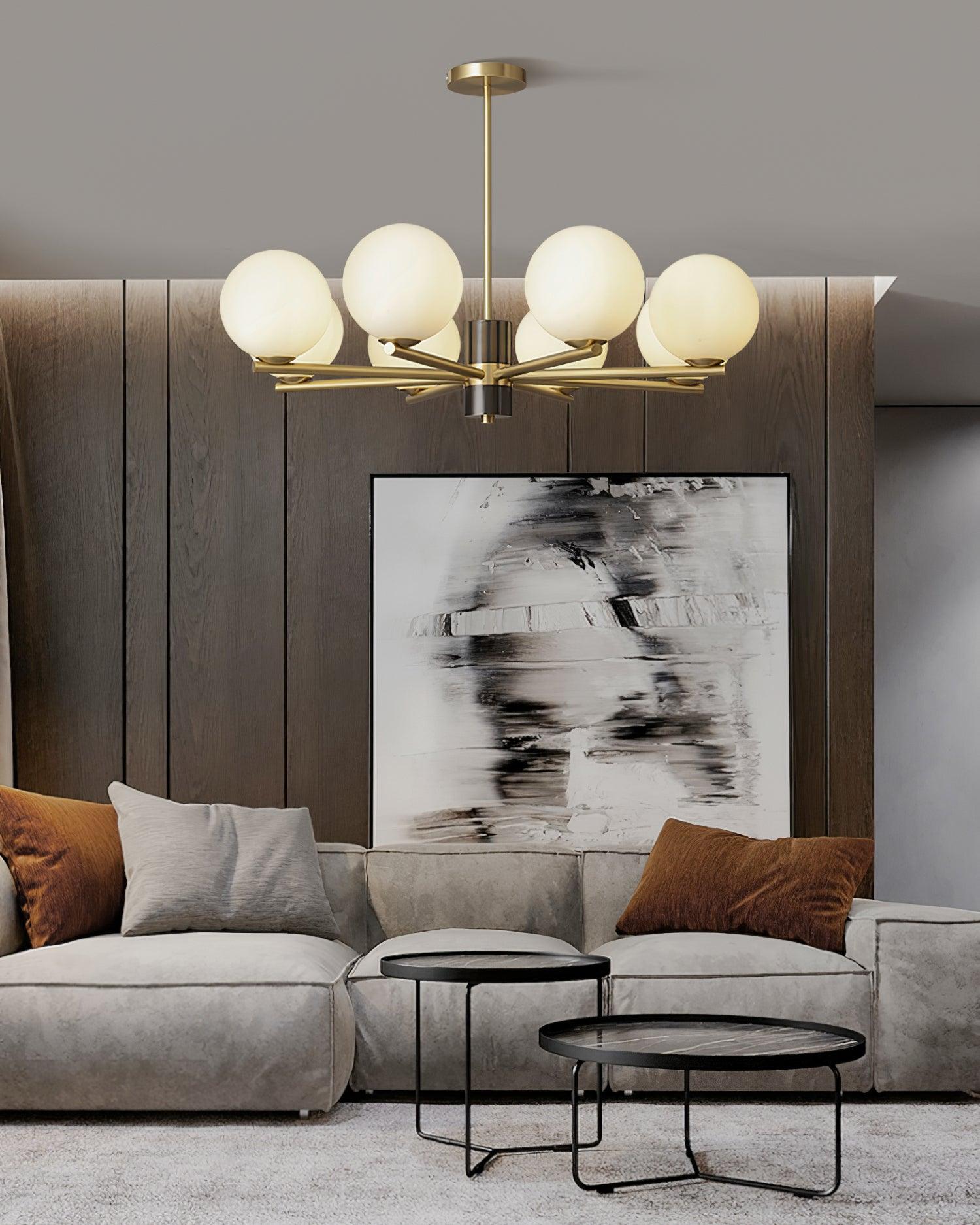 Covynel Mid-Century Brass Chandelier - Letslighting