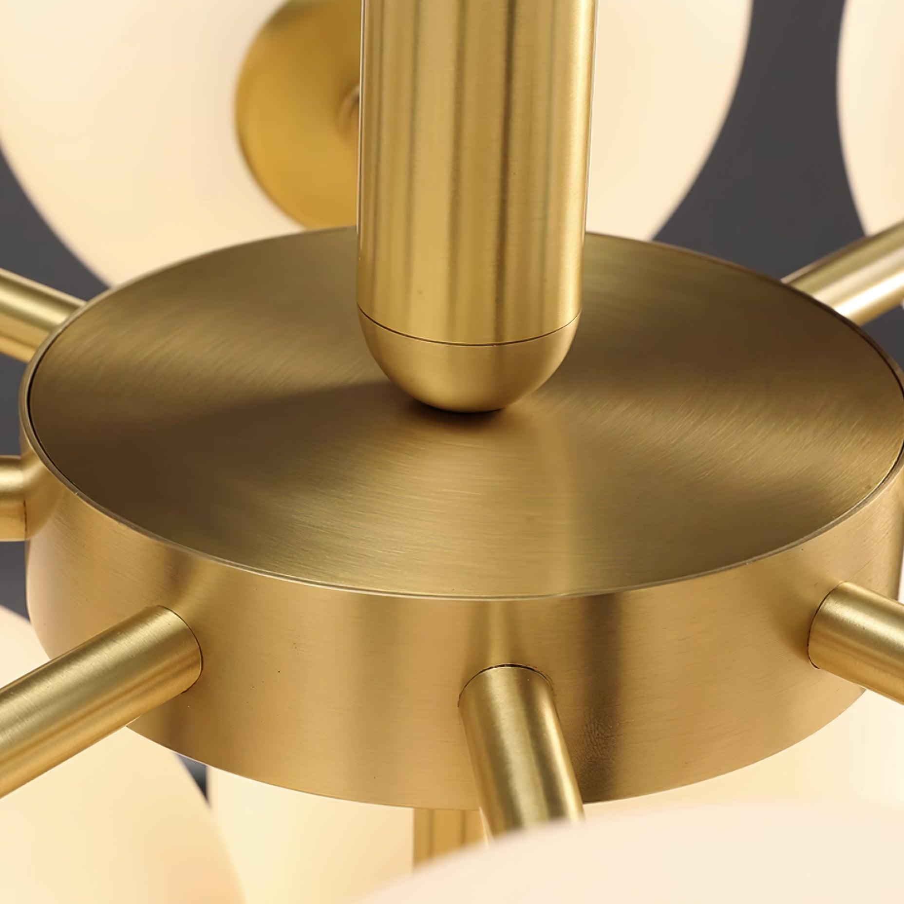 Chandelier Glass Globe Cluster Brass Frame Modern Minimalist Home - Letslighting