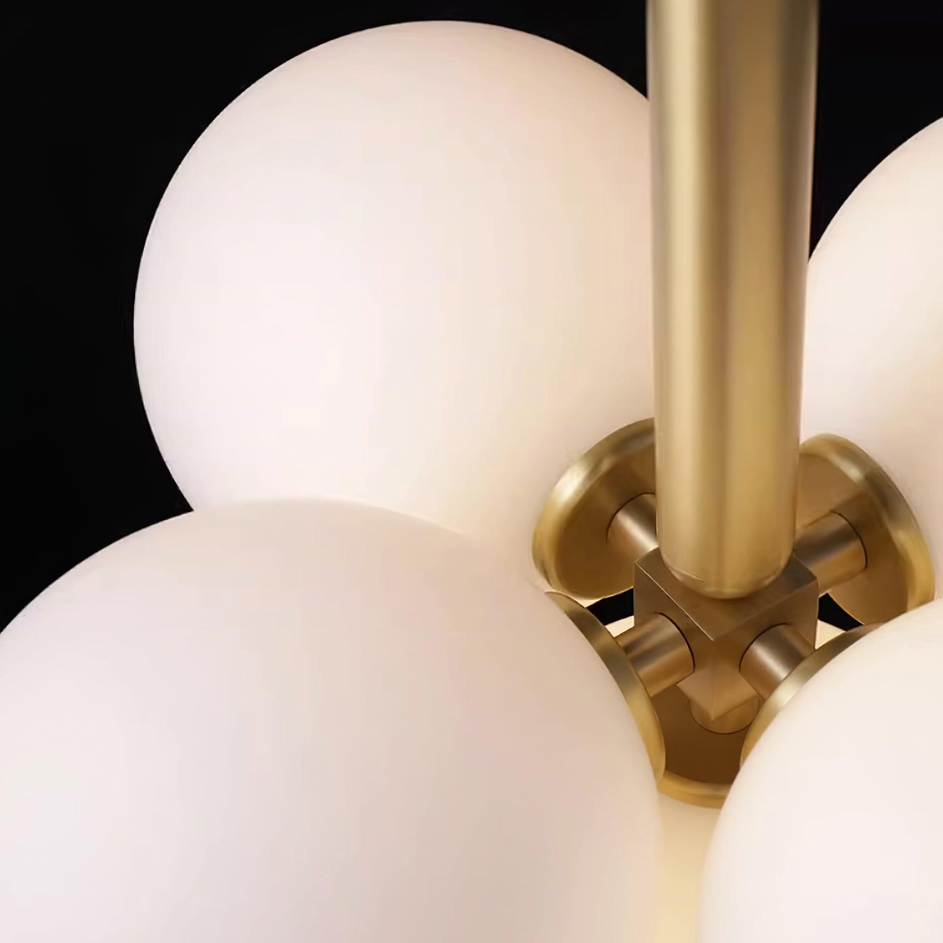 Chandelier Glass Globe Cluster Brass Frame Modern Minimalist Home - Letslighting