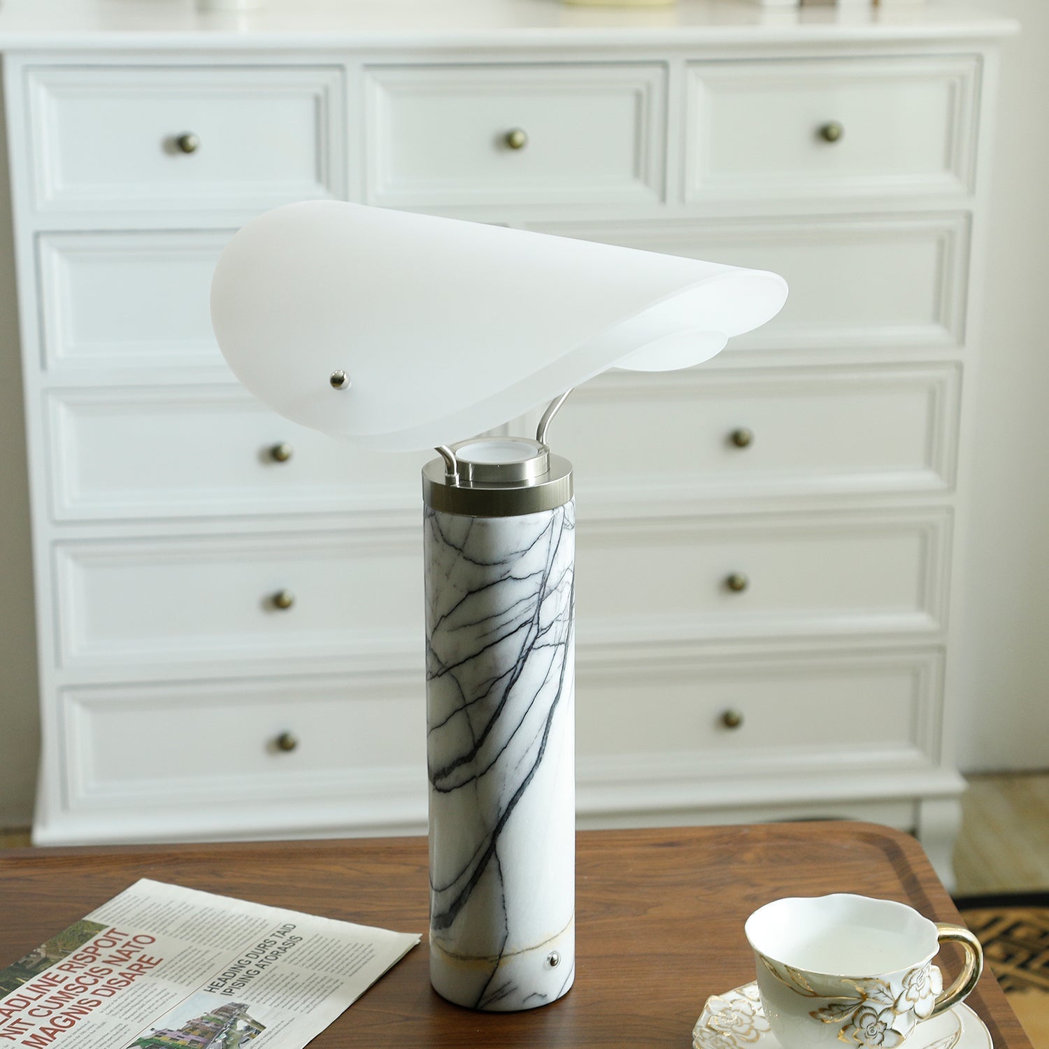 Inorielis Sculptural Travertine Table Lamp - Letslighting
