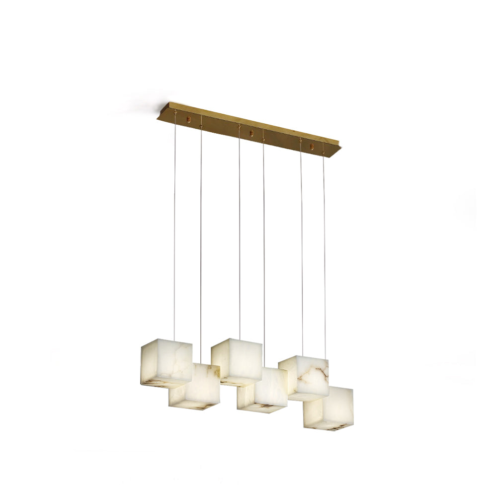 Alabaster Chandelier Box Cubic Elegance - Letslighting