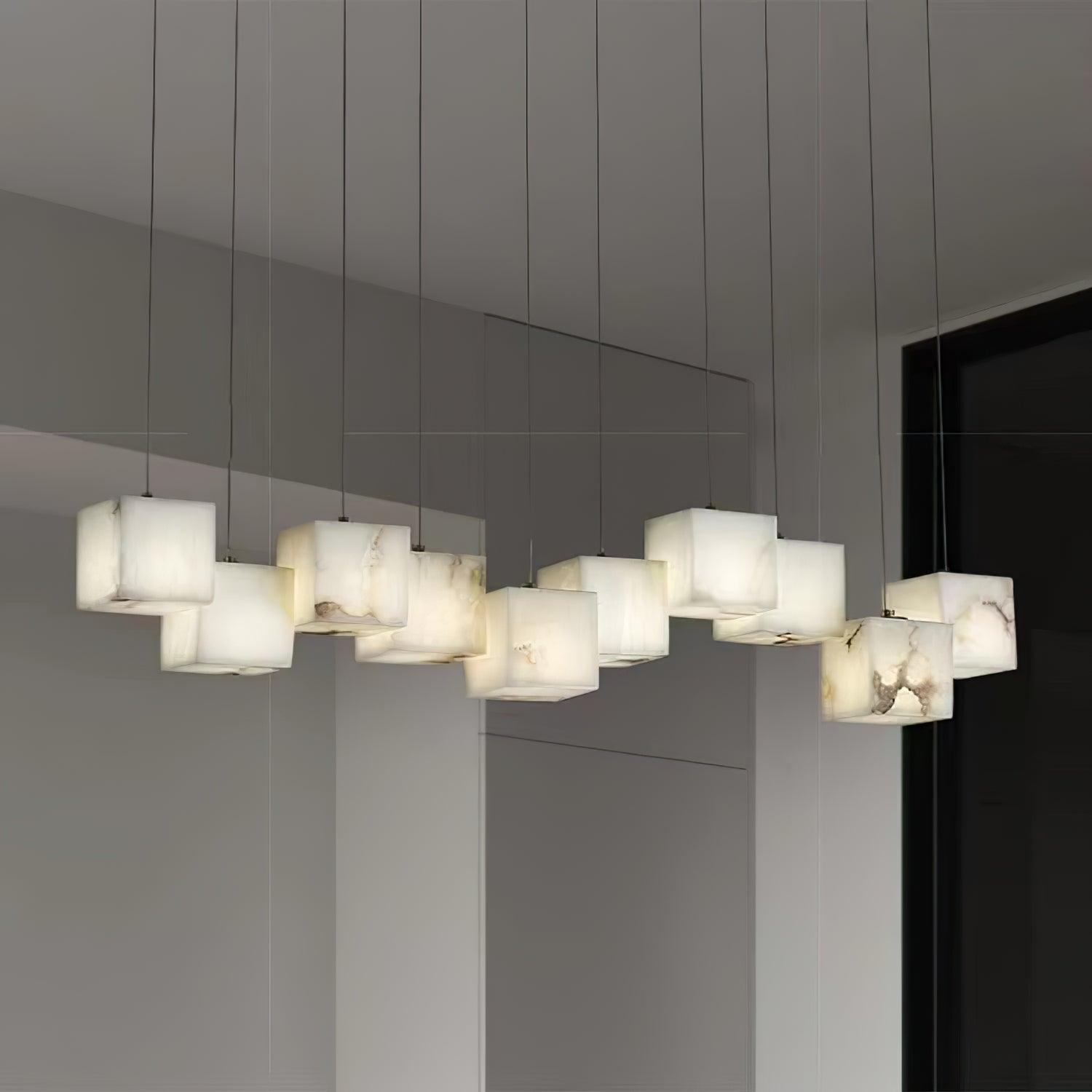 Ivnoros Minimalist Alabaster Linear Pendant Light - Letslighting