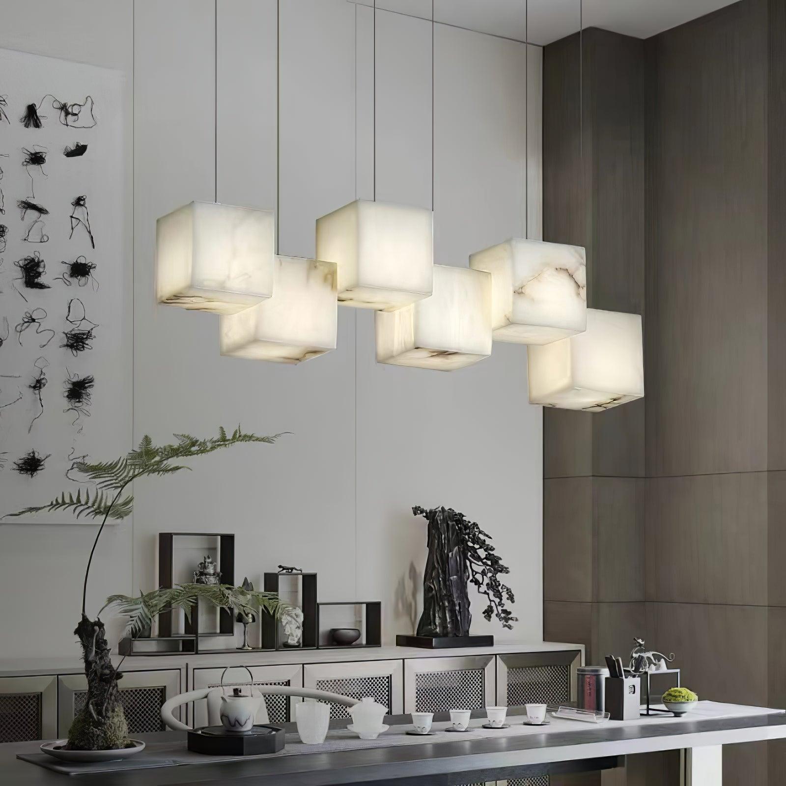Ivnoros Minimalist Alabaster Linear Pendant Light - Letslighting