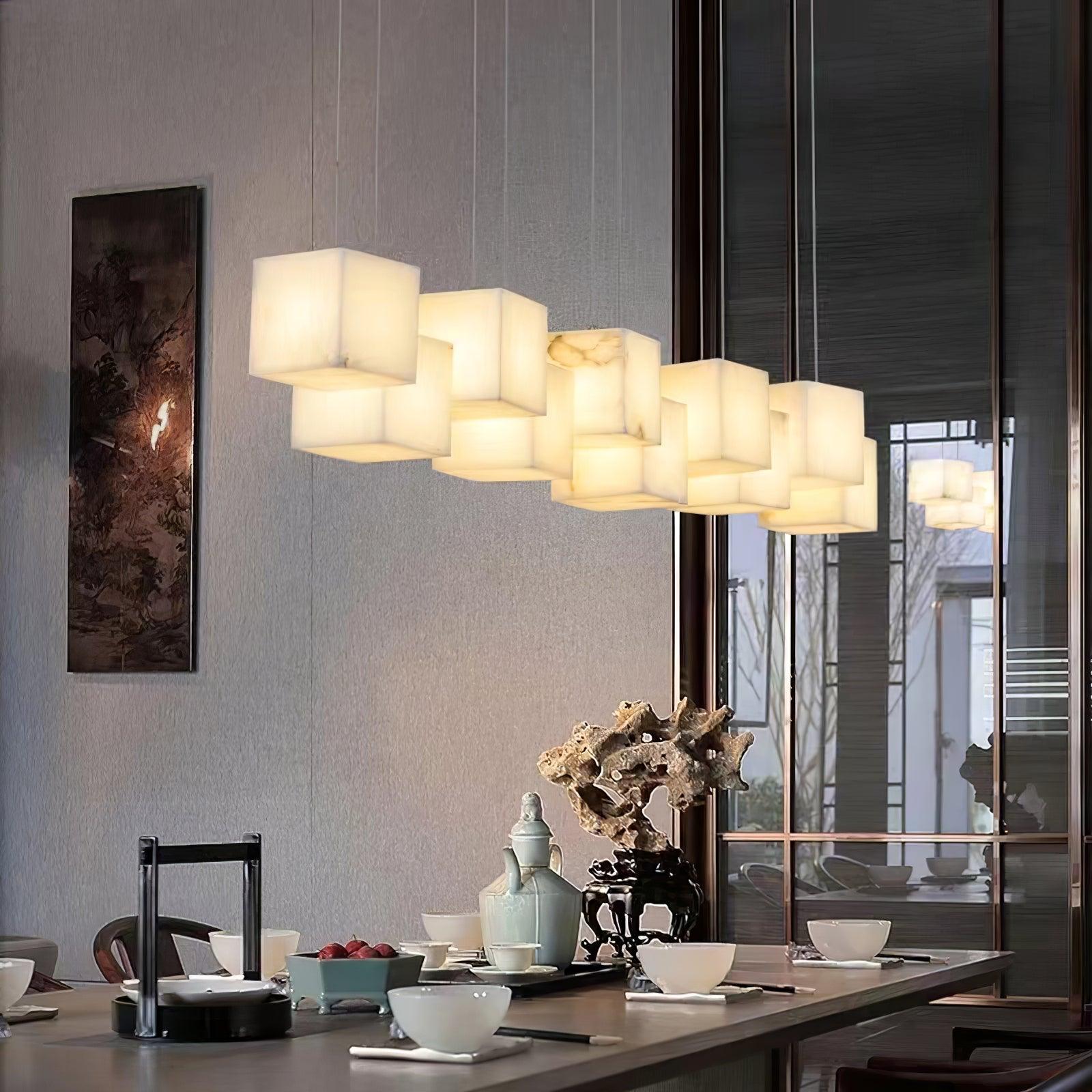 Ivnoros Minimalist Alabaster Linear Pendant Light - Letslighting