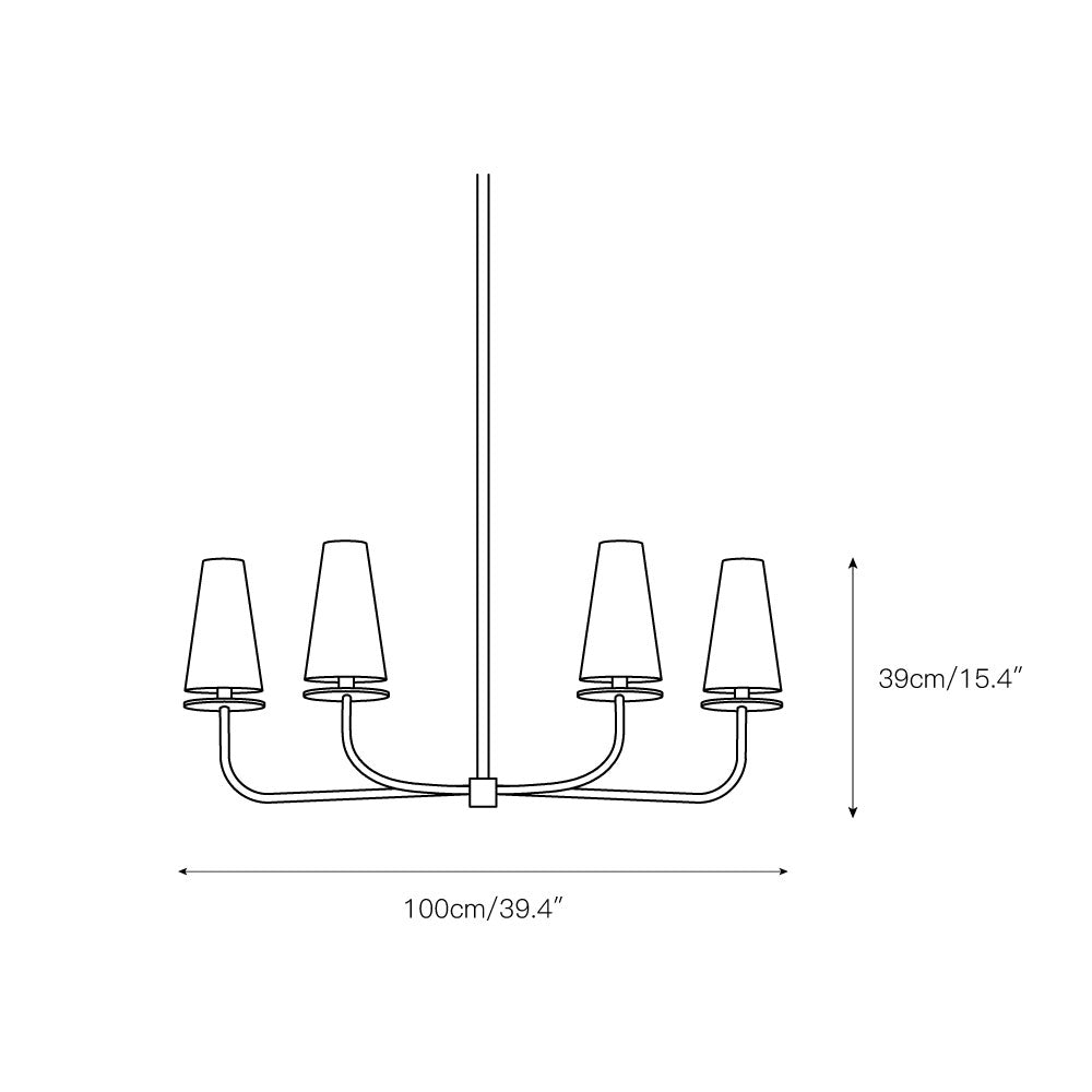 Curaeara Vintage Industrial Brass Fabric Chandelier - Letslighting