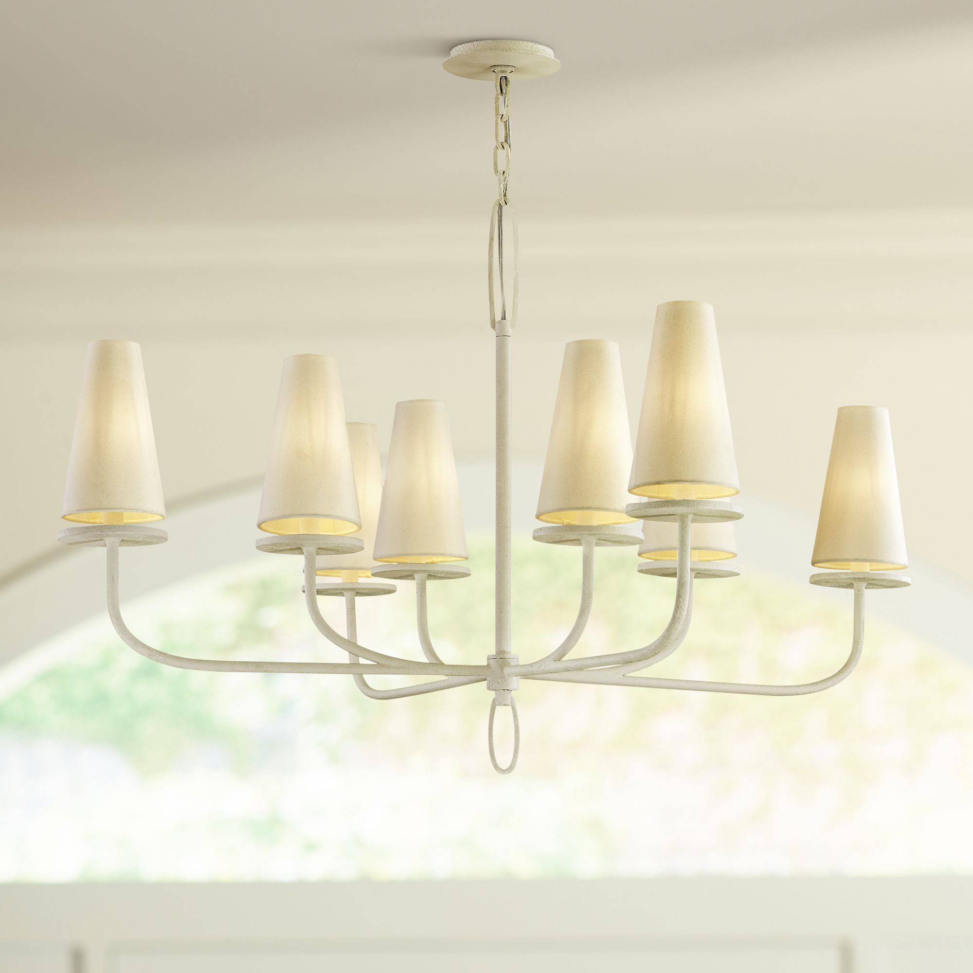 Curaeara Vintage Industrial Brass Fabric Chandelier - Letslighting