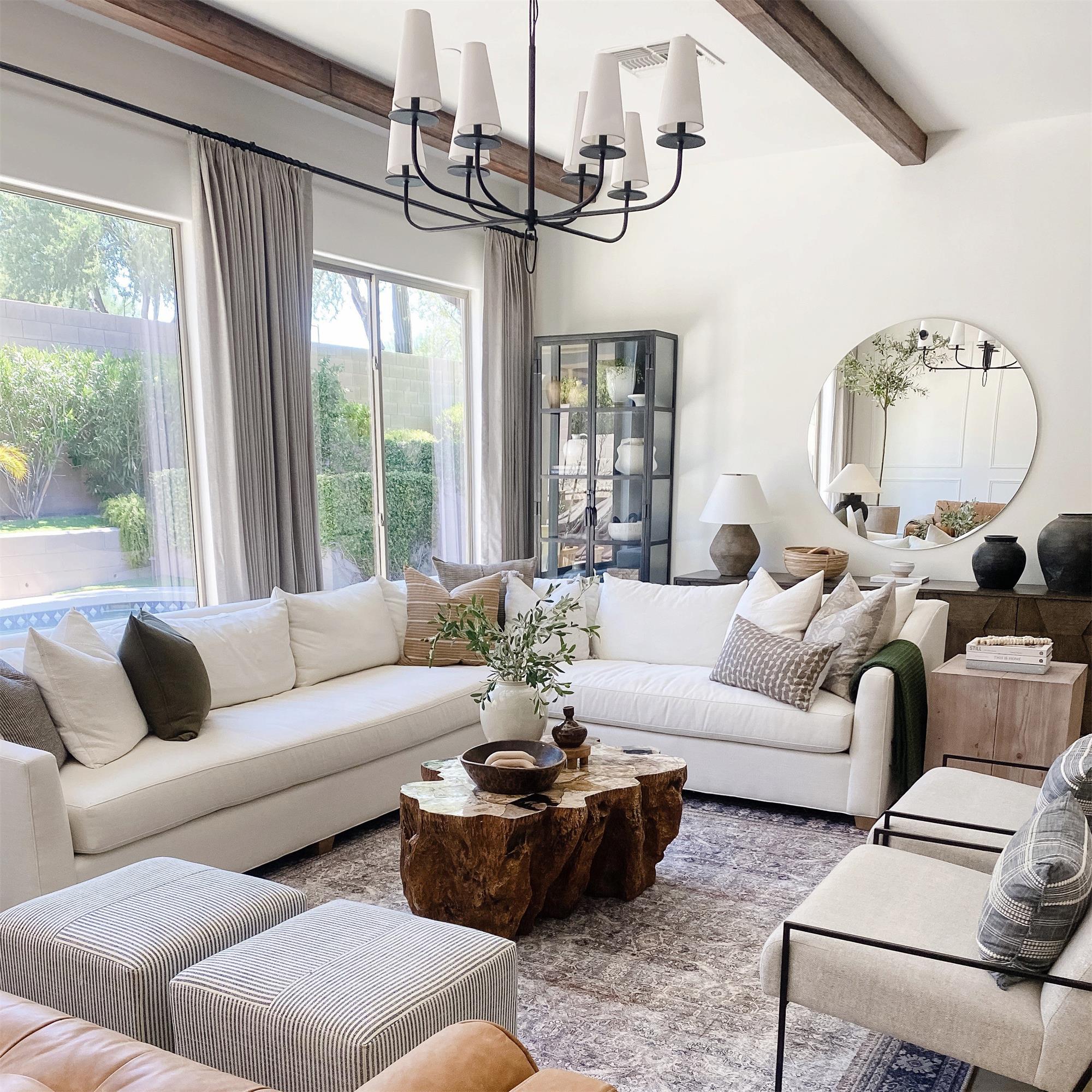 Curaeara Vintage Industrial Brass Fabric Chandelier - Letslighting