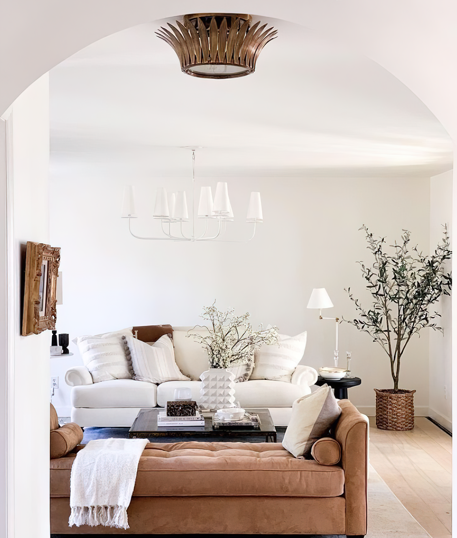 Curaeara Vintage Industrial Brass Fabric Chandelier - Letslighting