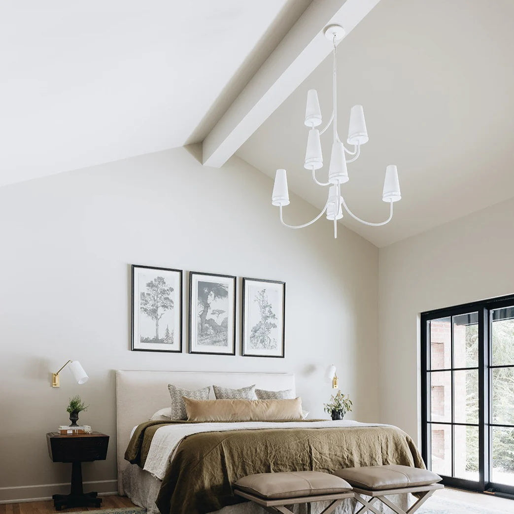 Curaeara Vintage Industrial Brass Fabric Chandelier - Letslighting