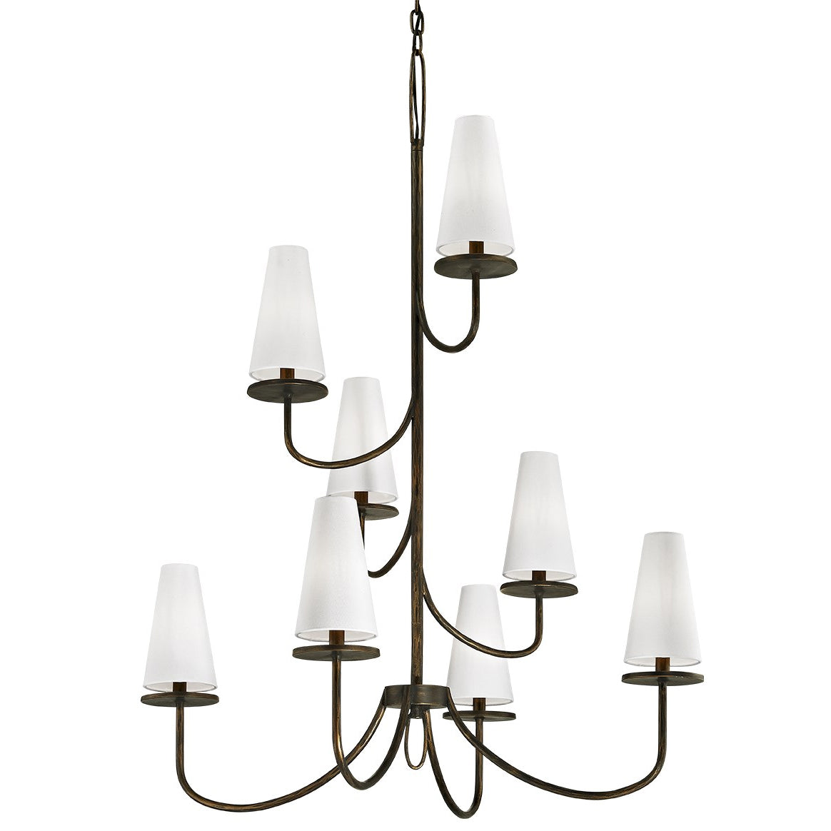 Curaeara Vintage Industrial Brass Fabric Chandelier - Letslighting