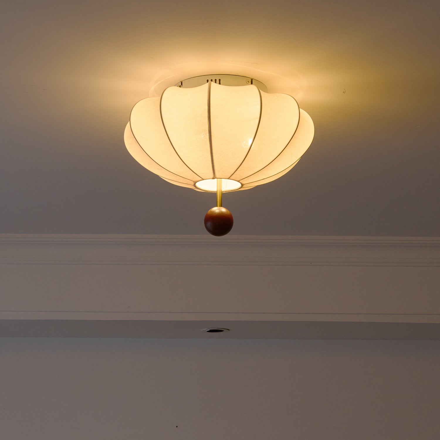 Lustra Ceiling Light Wood Fabric Lantern - Letslighting