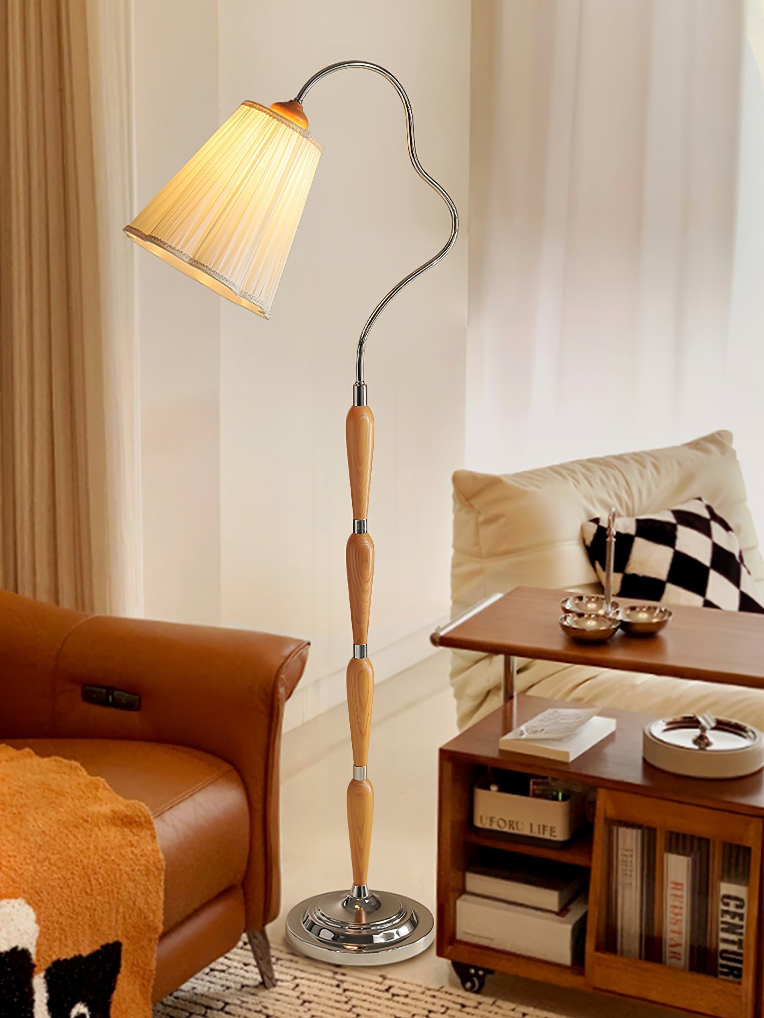 Foster Vintage Wood Floor Lamp - Letslighting
