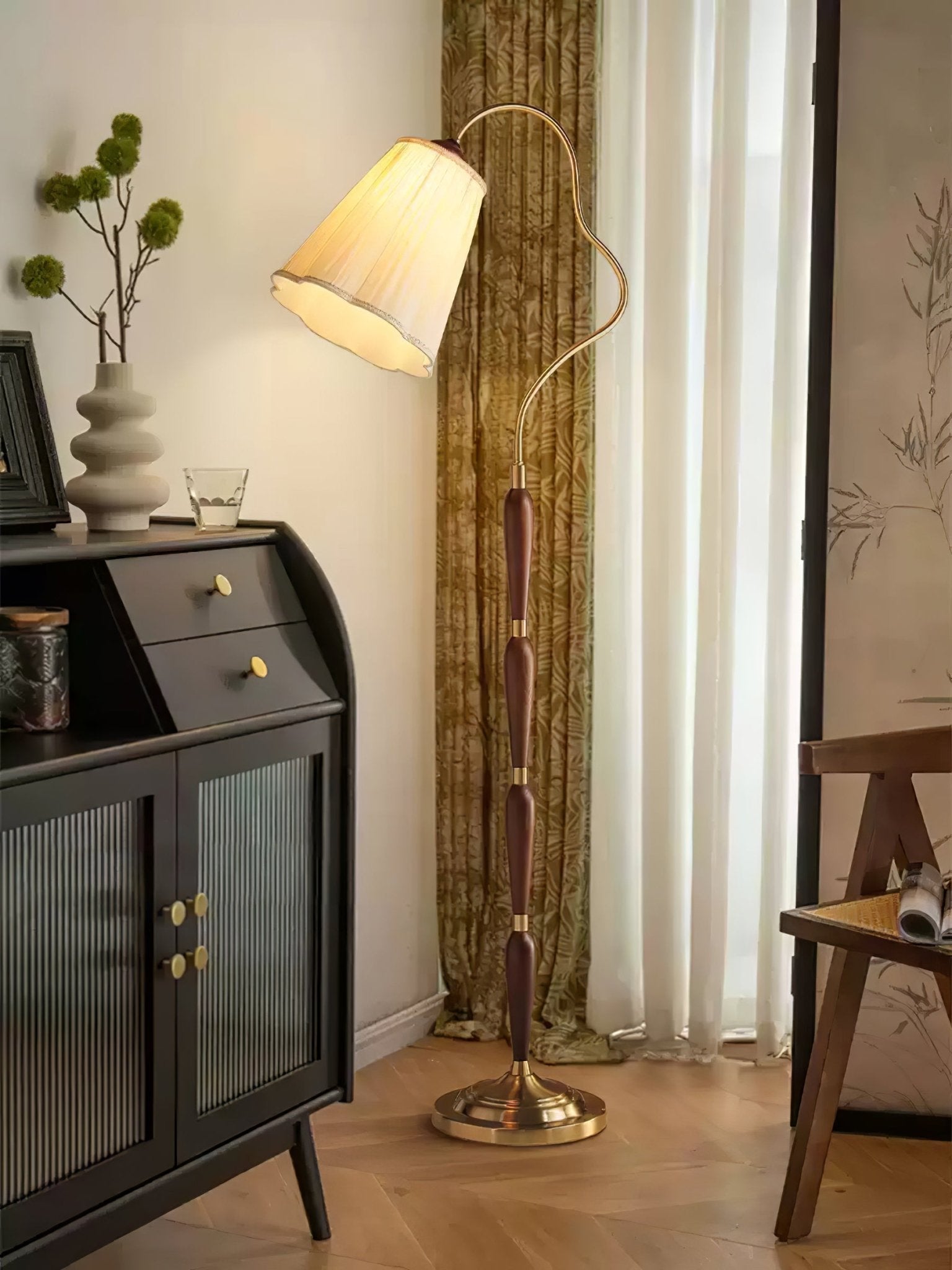 Foster Vintage Wood Floor Lamp - Letslighting