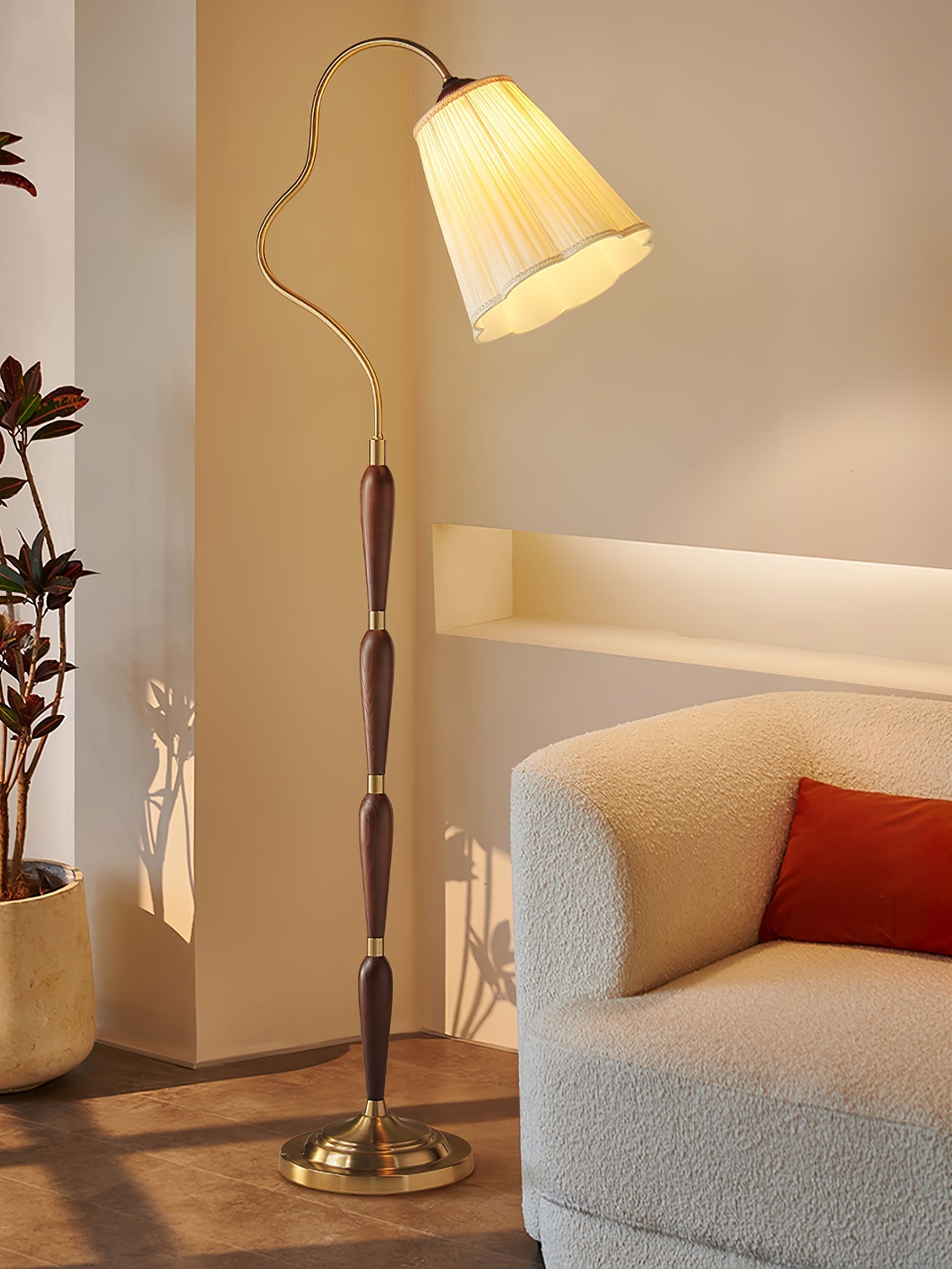 Foster Vintage Wood Floor Lamp - Letslighting