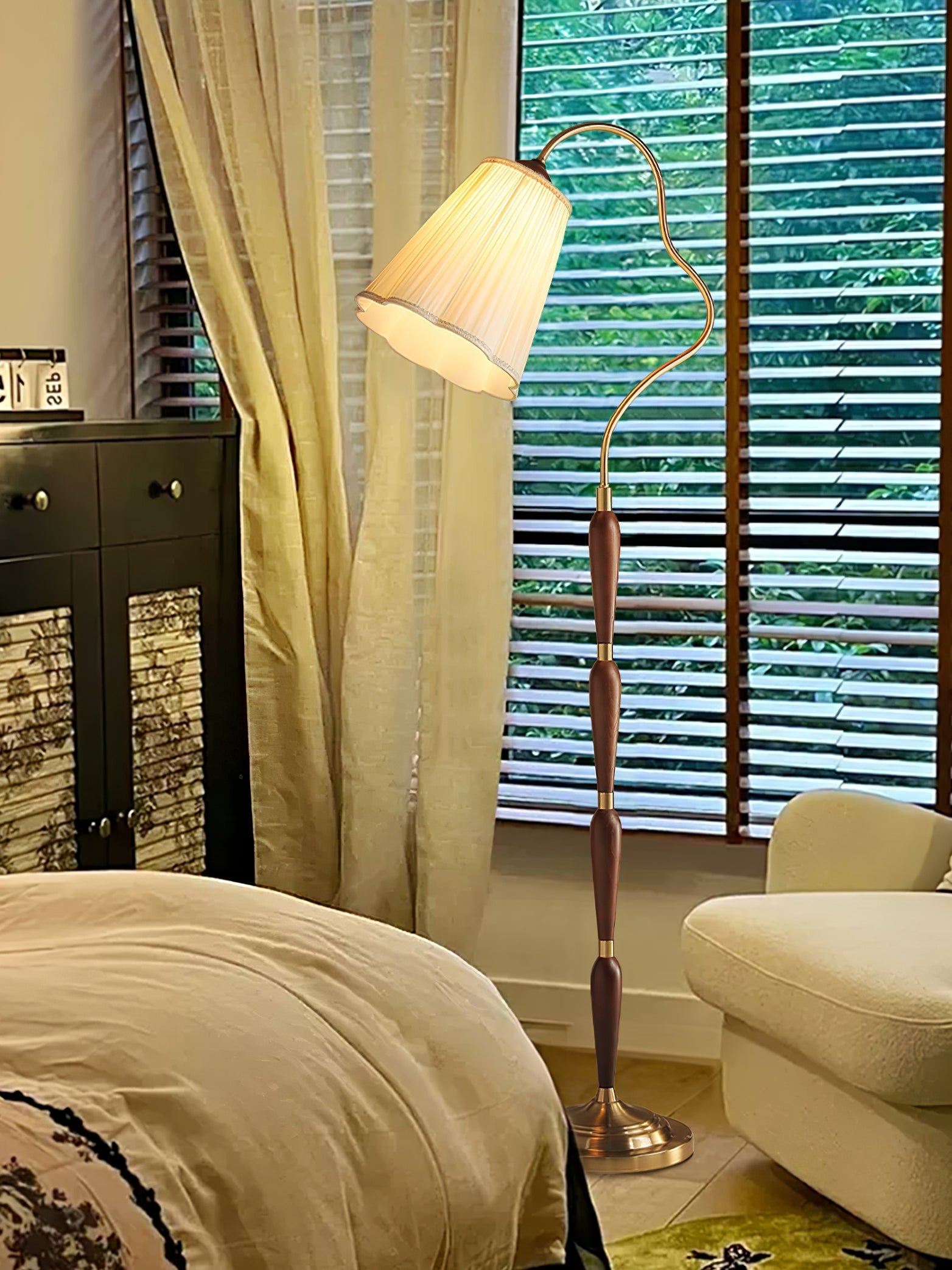Foster Vintage Wood Floor Lamp - Letslighting