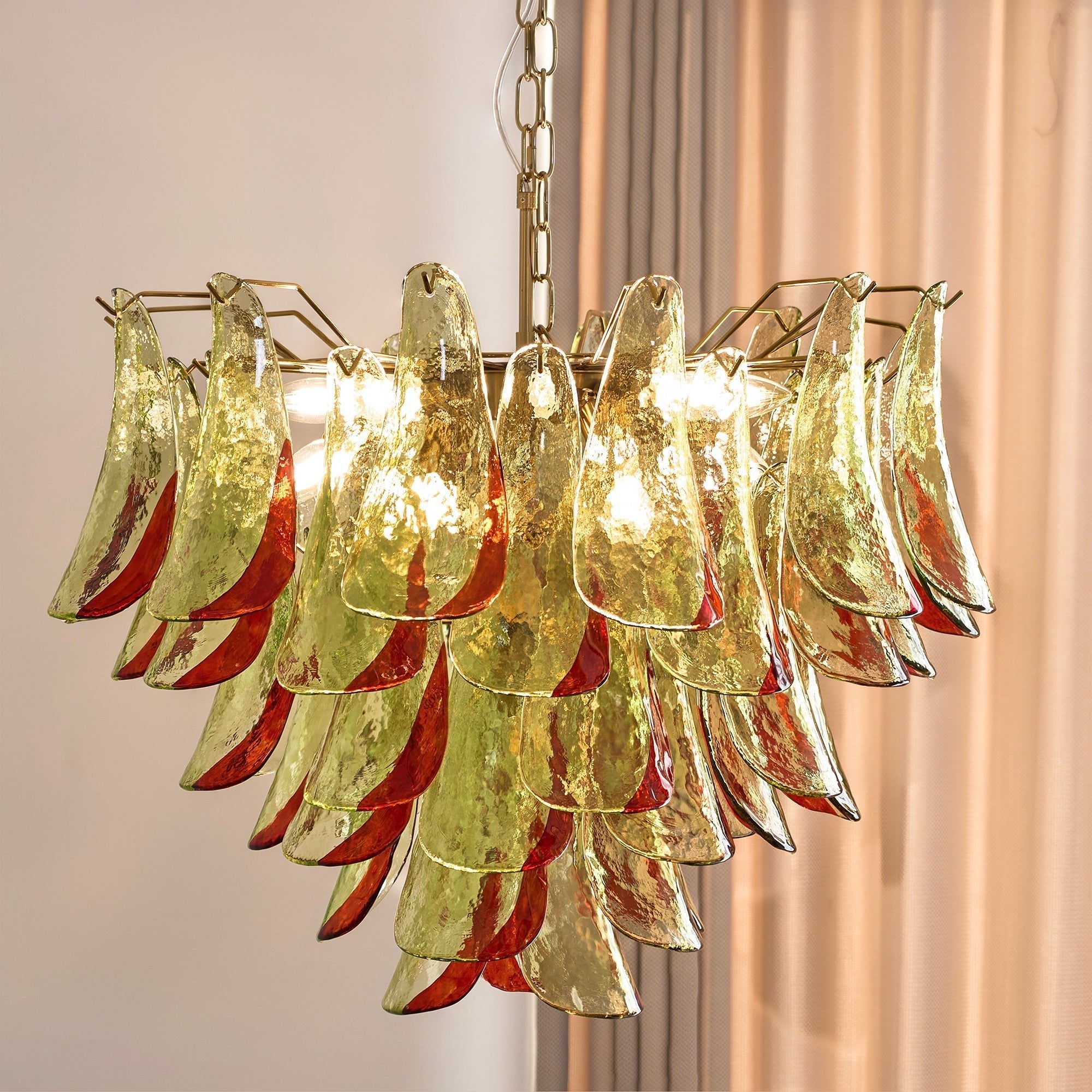 Aurora Chandelier Murano Glass Petal Elegant - Letslighting