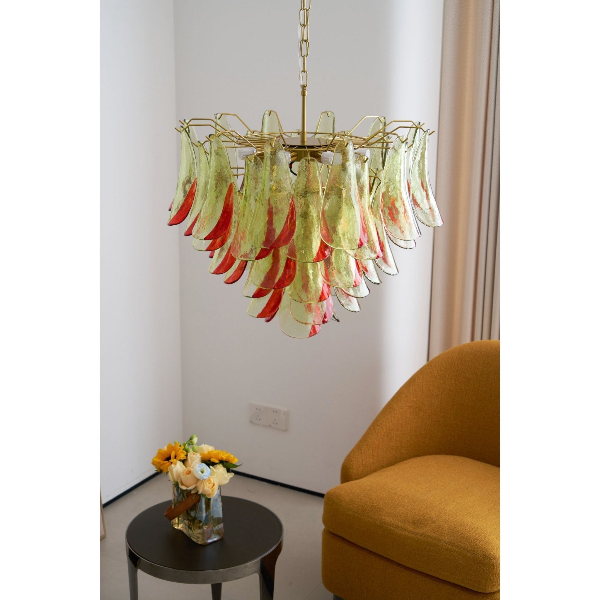 Aurora Chandelier Murano Glass Petal Elegant - Letslighting