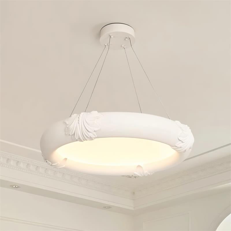 Marika Chandelier Plaster Circular Floral - Letslighting