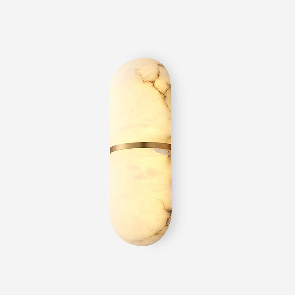 Wall Lamp Alabaster Capsule Brass Band Soft Luxe Ambient Glow - Letslighting