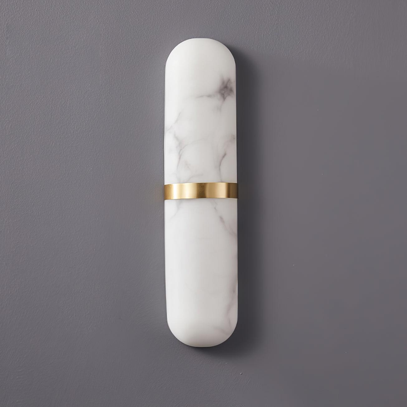 Wall Lamp Alabaster Capsule Brass Band Soft Luxe Ambient Glow - Letslighting