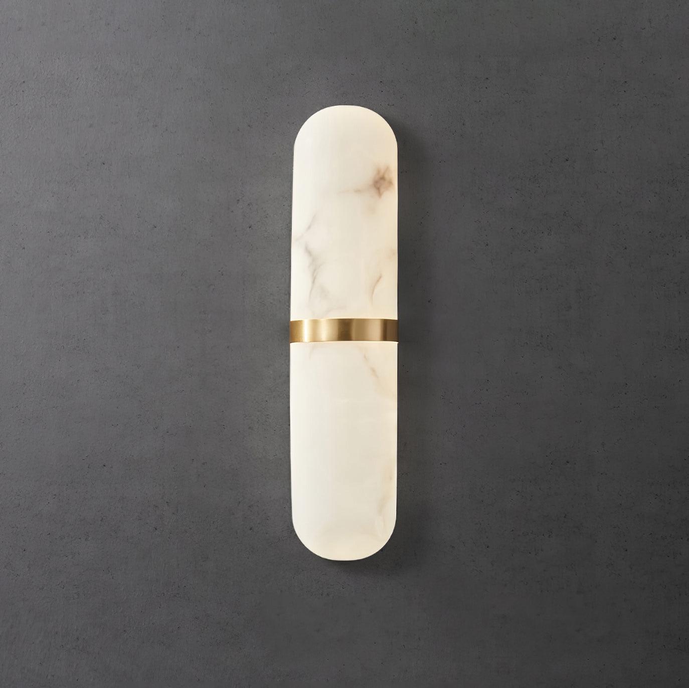 Wall Lamp Alabaster Capsule Brass Band Soft Luxe Ambient Glow - Letslighting