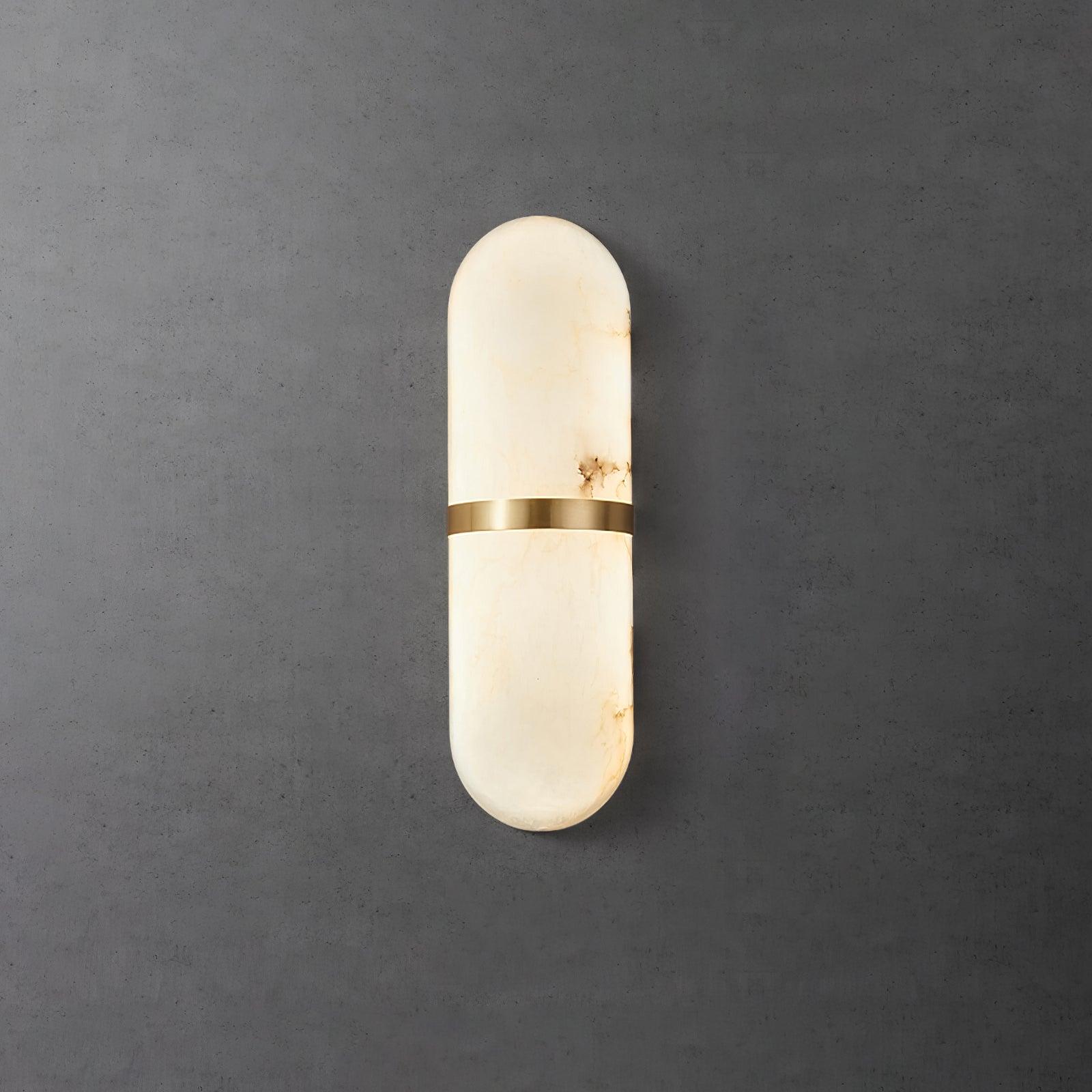 Wall Lamp Alabaster Capsule Brass Band Soft Luxe Ambient Glow - Letslighting