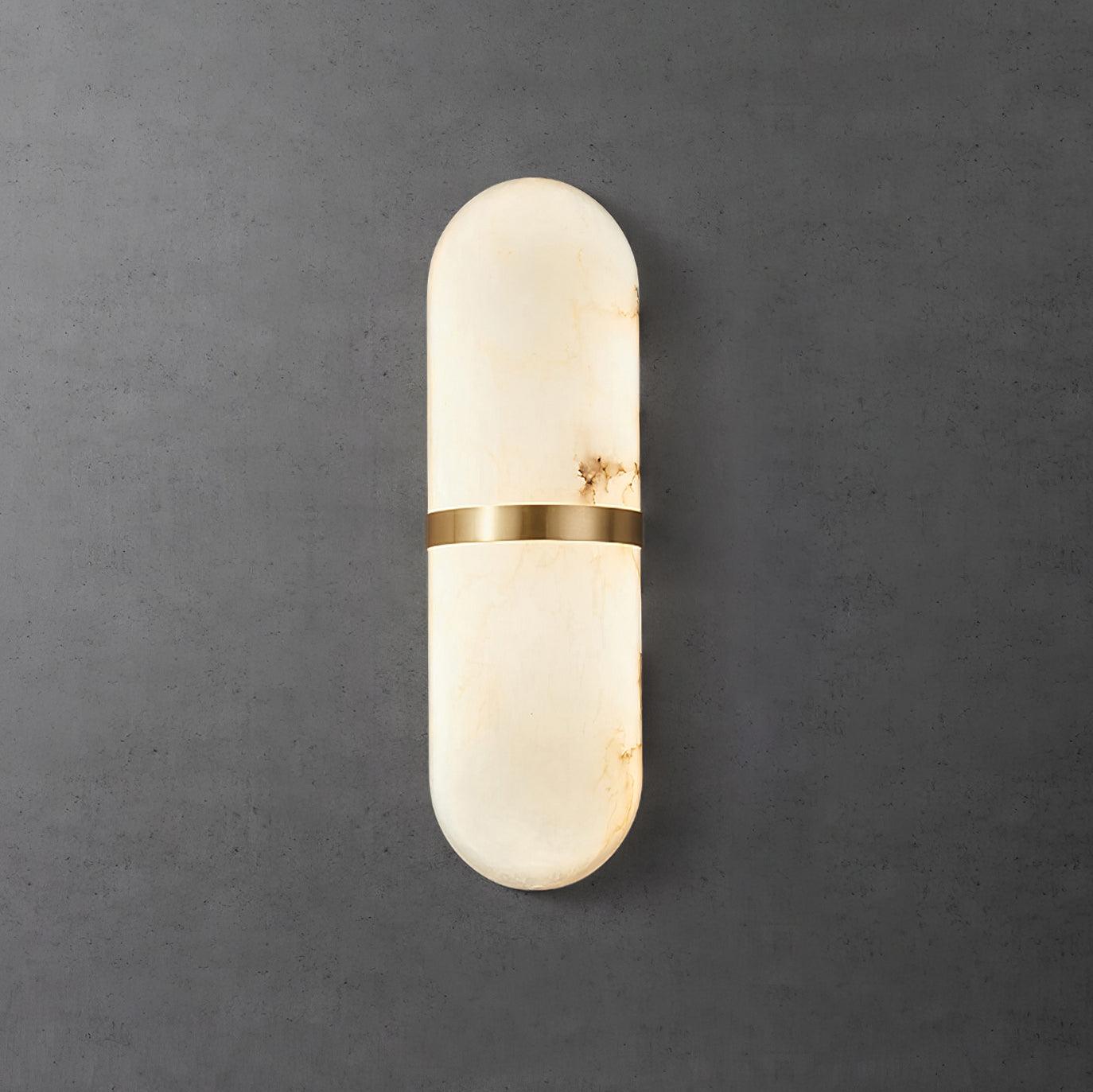 Wall Lamp Alabaster Capsule Brass Band Soft Luxe Ambient Glow - Letslighting