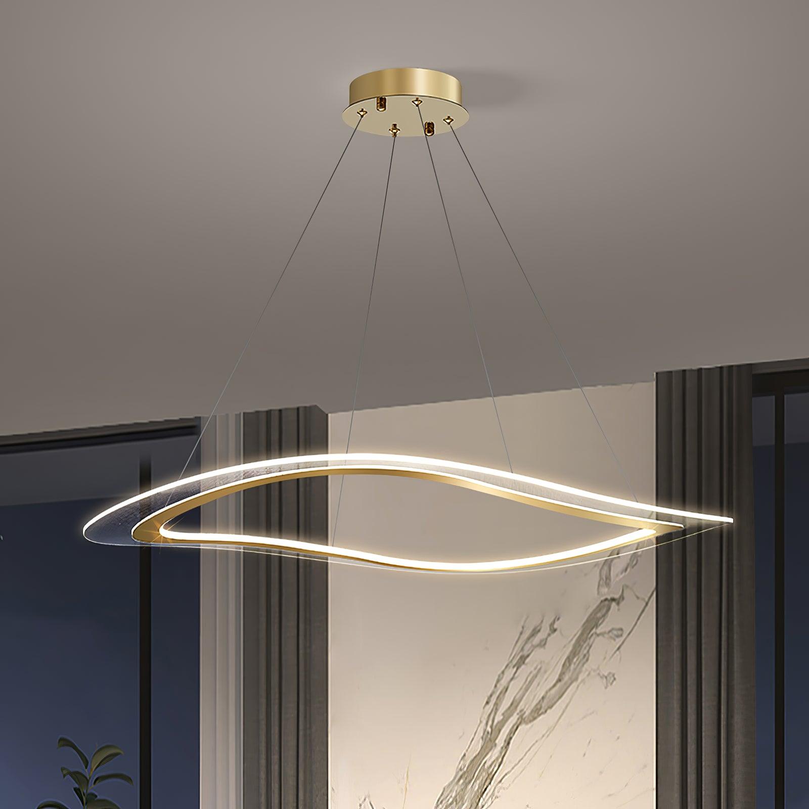 Lustra Chandelier LED Acrylic Gold Modern - Letslighting