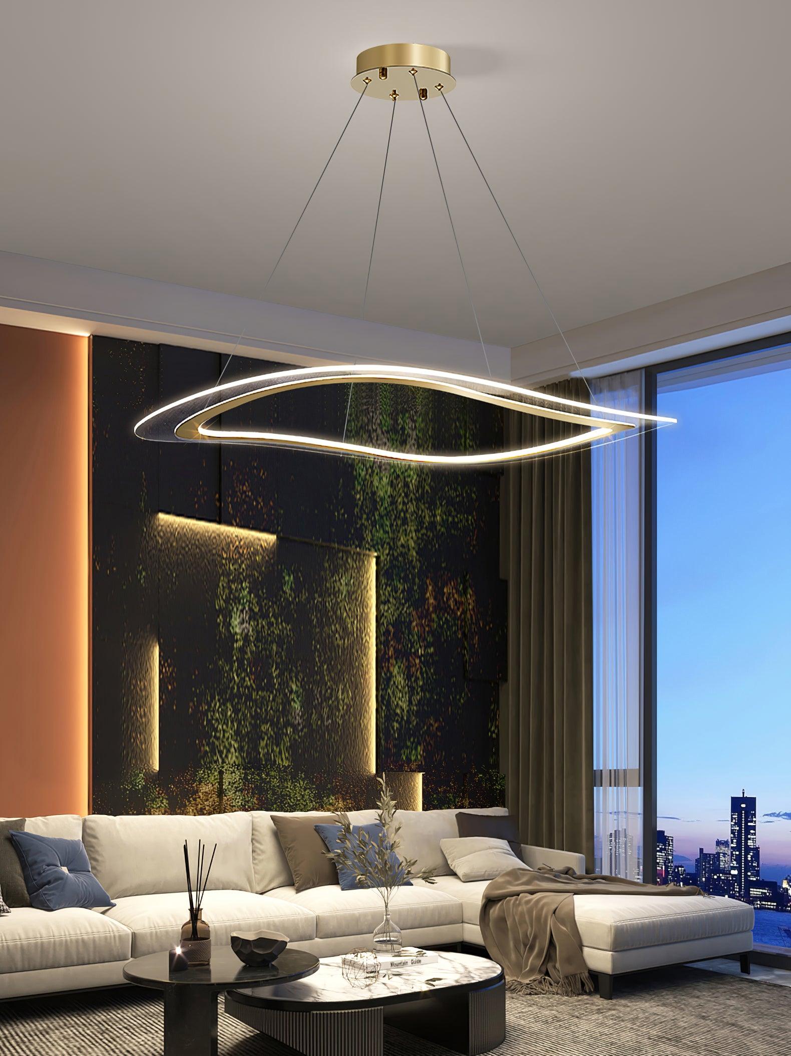 Lustra Chandelier LED Acrylic Gold Modern - Letslighting
