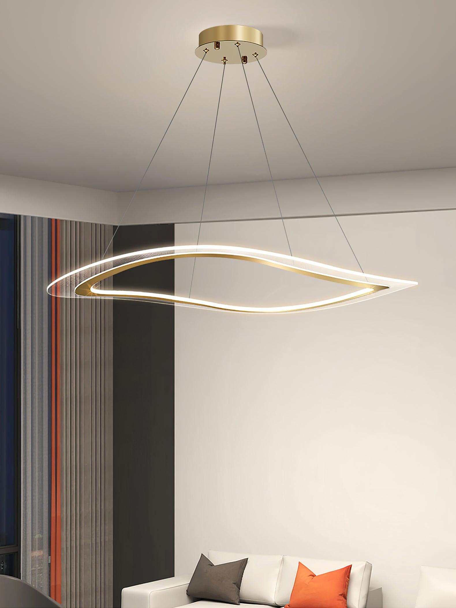 Lustra Chandelier LED Acrylic Gold Modern - Letslighting